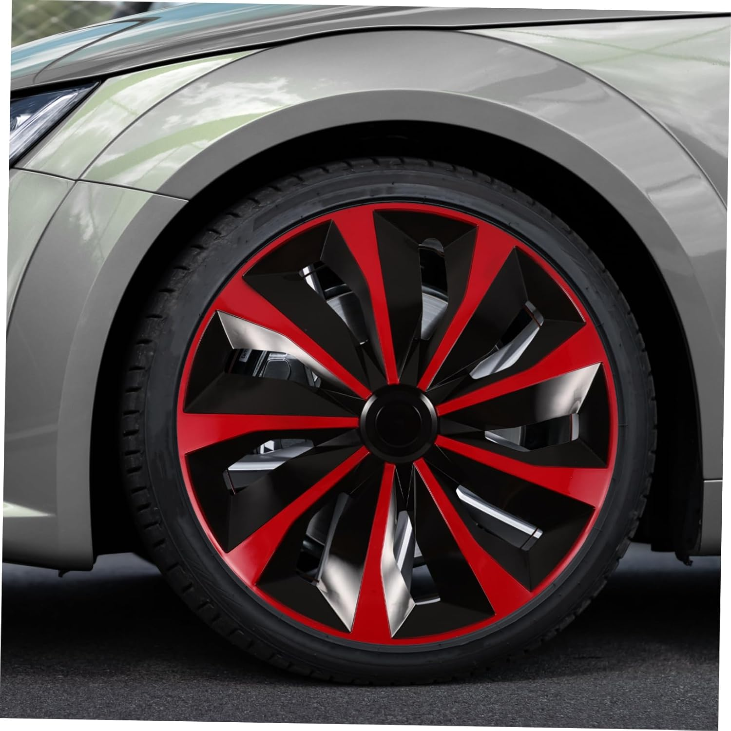 Mikinona Car Hubcap Rim Covers Replacement Hubcaps for Wheels Wheel Rim Cover Decorative image number 3