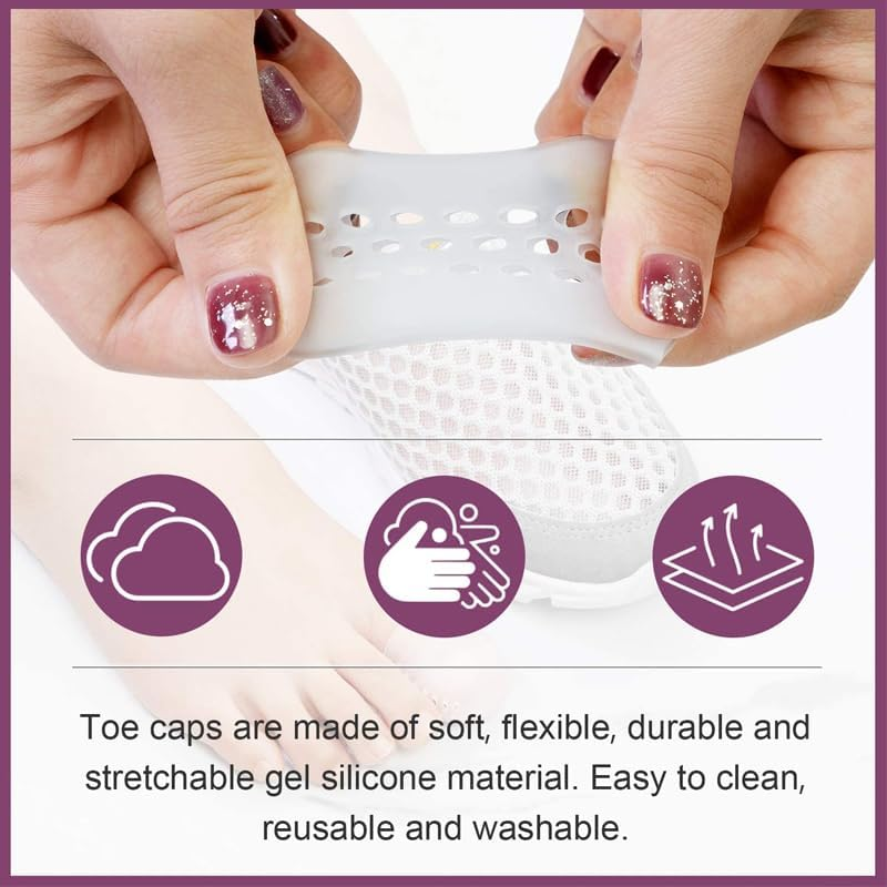 Big Toe Cap Silicone Sleeve Gel Cover Protector Tube Pain Relief Breathable (M) image number 1