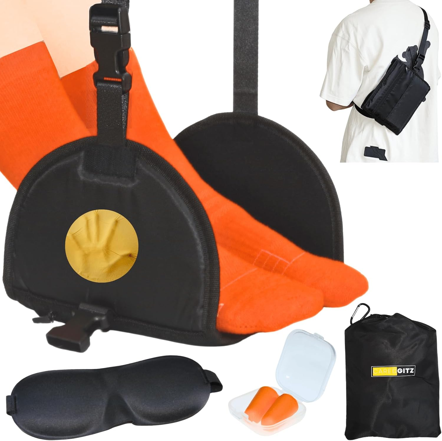 Airplane Foot Rest - 2 in 1 Travel Essentials, Portable Foot Hammock for Long Flights, Footrest to Relax Your Feet, No Clashing image number 6