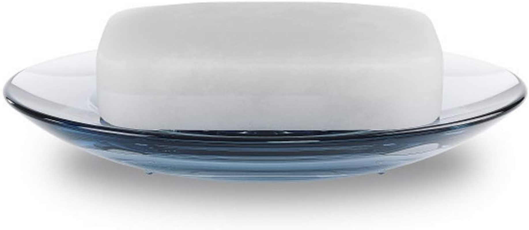 Umbra Droplet Dish Container for Bathroom-Acrylic Holder for Bath Sink-Nicely Fits into Amenity Tray and Holds the Soap Bar Preventing It from Dirt and Ensures Zero Waste, Denim image number 2