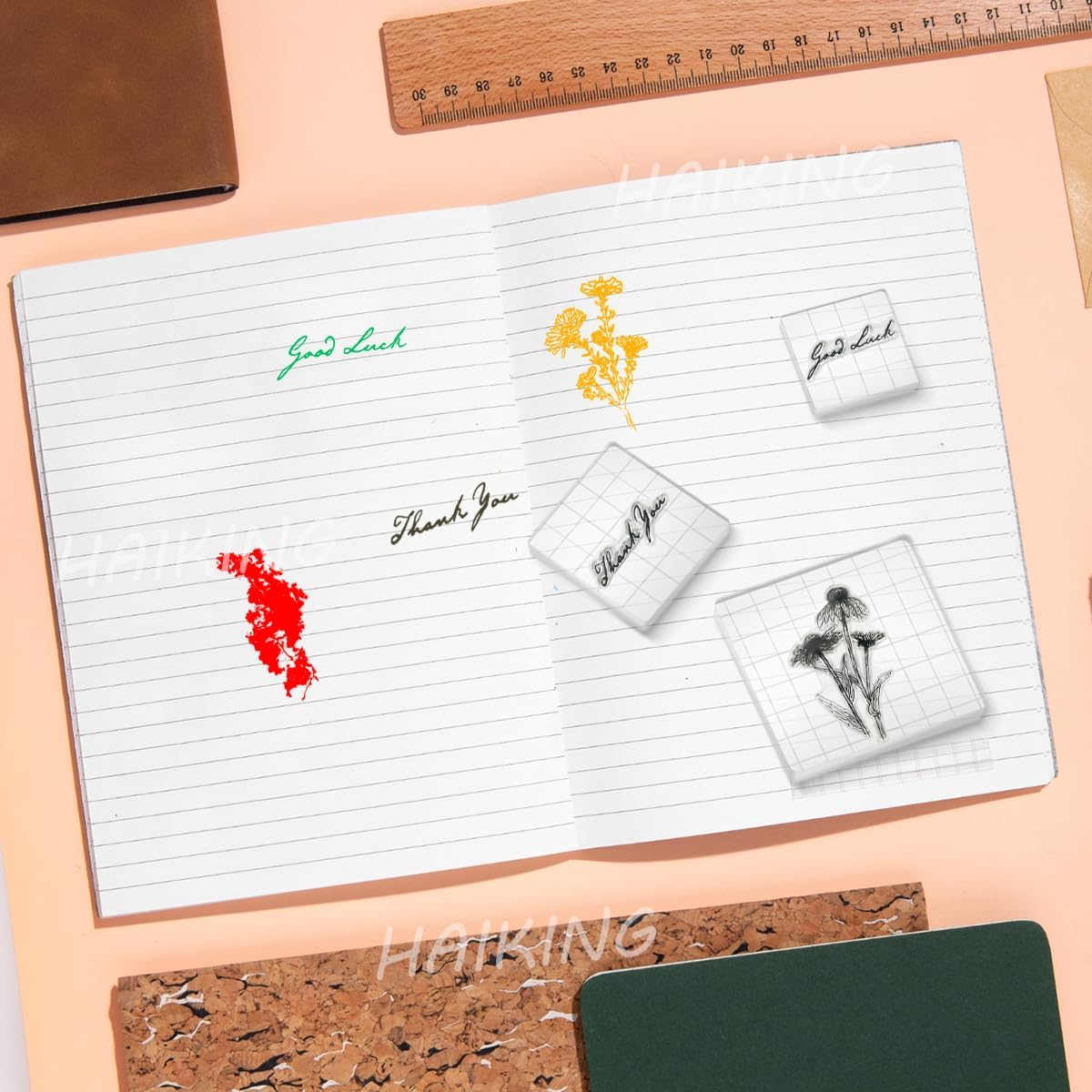 HAIKING Clear Stamping Tools, 6 PCS Acrylic Block Pad for Scrapbooking, Crafts Making (6 Sizes) image number 3