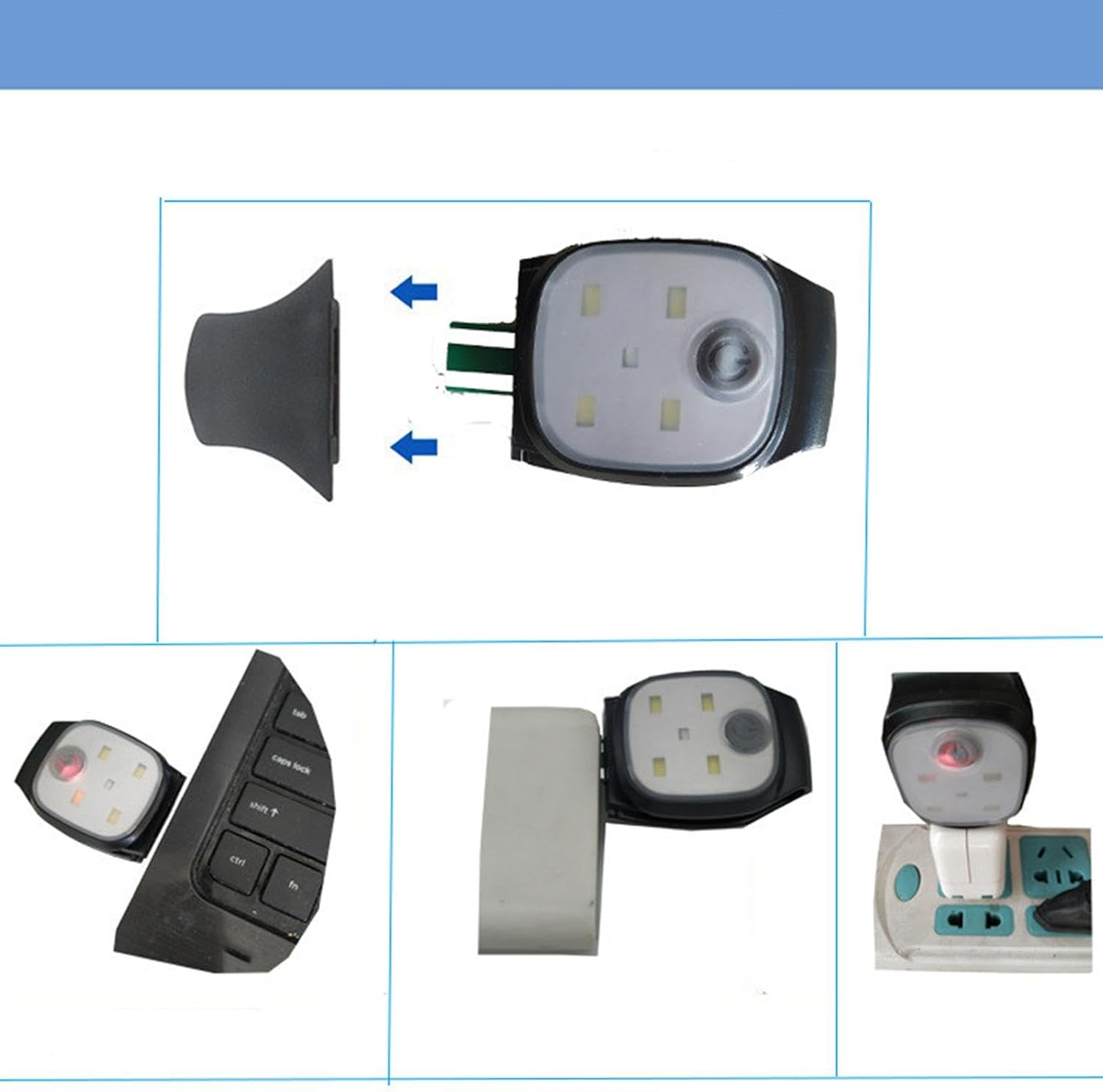 Lmyit Running Light Clip | Portable Multifunctional 5 LED Lamp USB Charging | High Visibility Accessories, Rechargeable Safety Flashlight for Camping