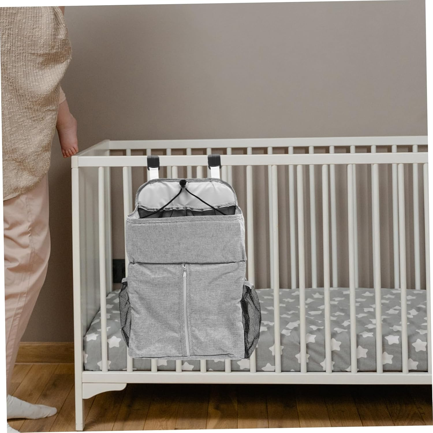 Diaper Storage Bag Bed Organizer Cradle Hanging Bag Nursery Storage Diaper Hanging Pouch for Essentials image number 6
