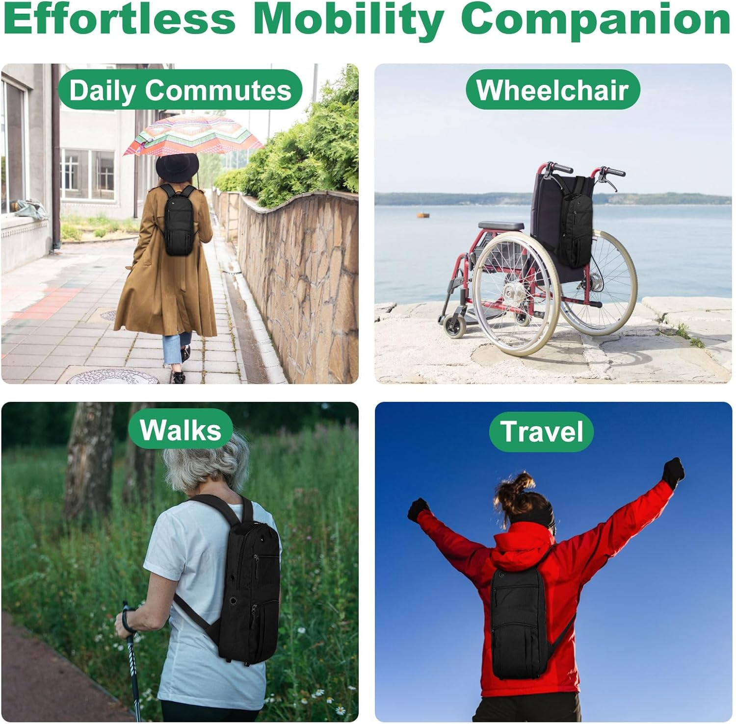 Portable Oxygen Tank Backpack for Size M2, B/M6, C/M9, ML6, A/M4, C/M9, Comfortable Medical Oxygen Cylinder Backpack Bag with Durable Straps for Travel - Not Suitable for Size D (Black), Black image number 3