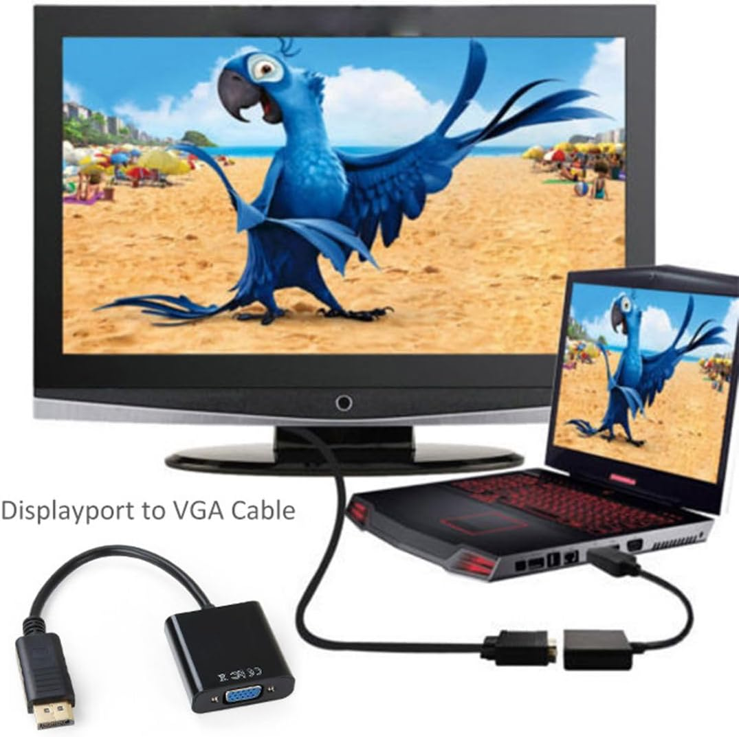 CY DP to VGA Adapter,Dp Displayport Male to VGA Female Display Monitor Converter Cable Adapter image number 3