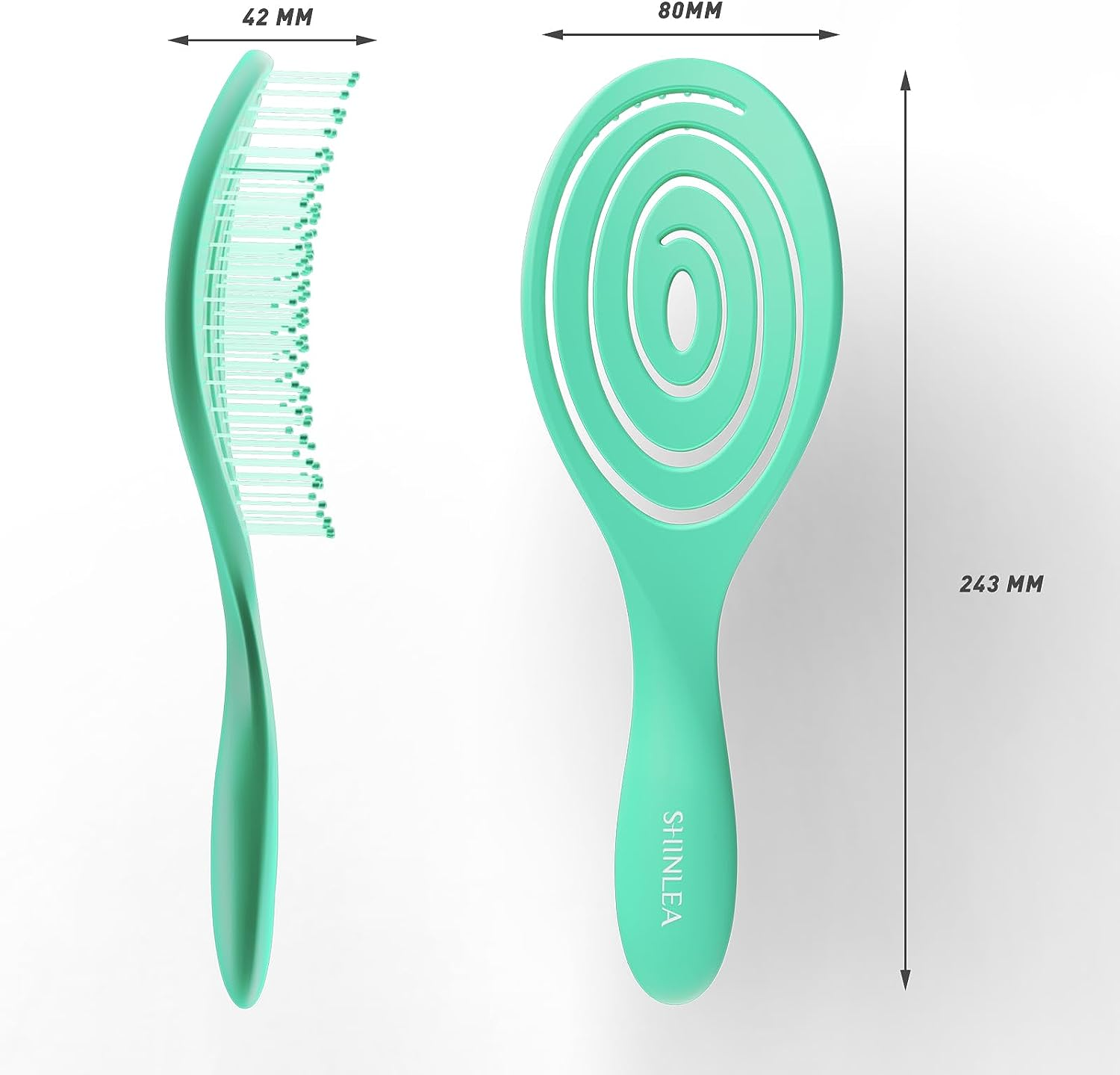 SHINLEA Hair Brush without Pulling, Scalp Massage Brush, Detangler Brush for Women, Men & Children, Detangling Brush Also for Curls and Long Hair (Green) image number 6