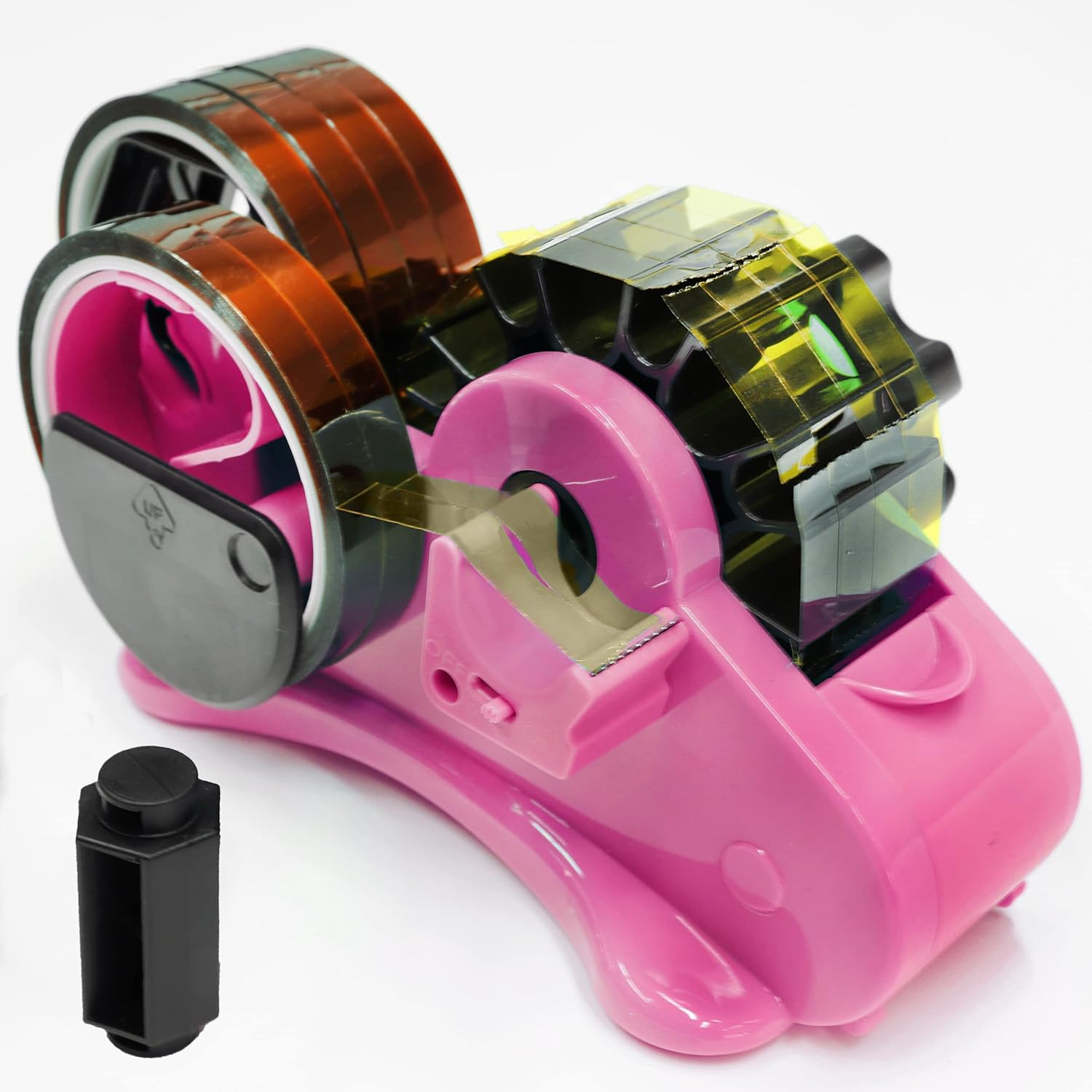 Blue Heat Tape Dispenser Sublimation - Multiple Roll Cut Heat Tape Dispenser Sublimation for Heat Transfer Tape, Semi-Automatic Tape Dispenser with Compartment Slots and 1" & 3" Double Reel Cores