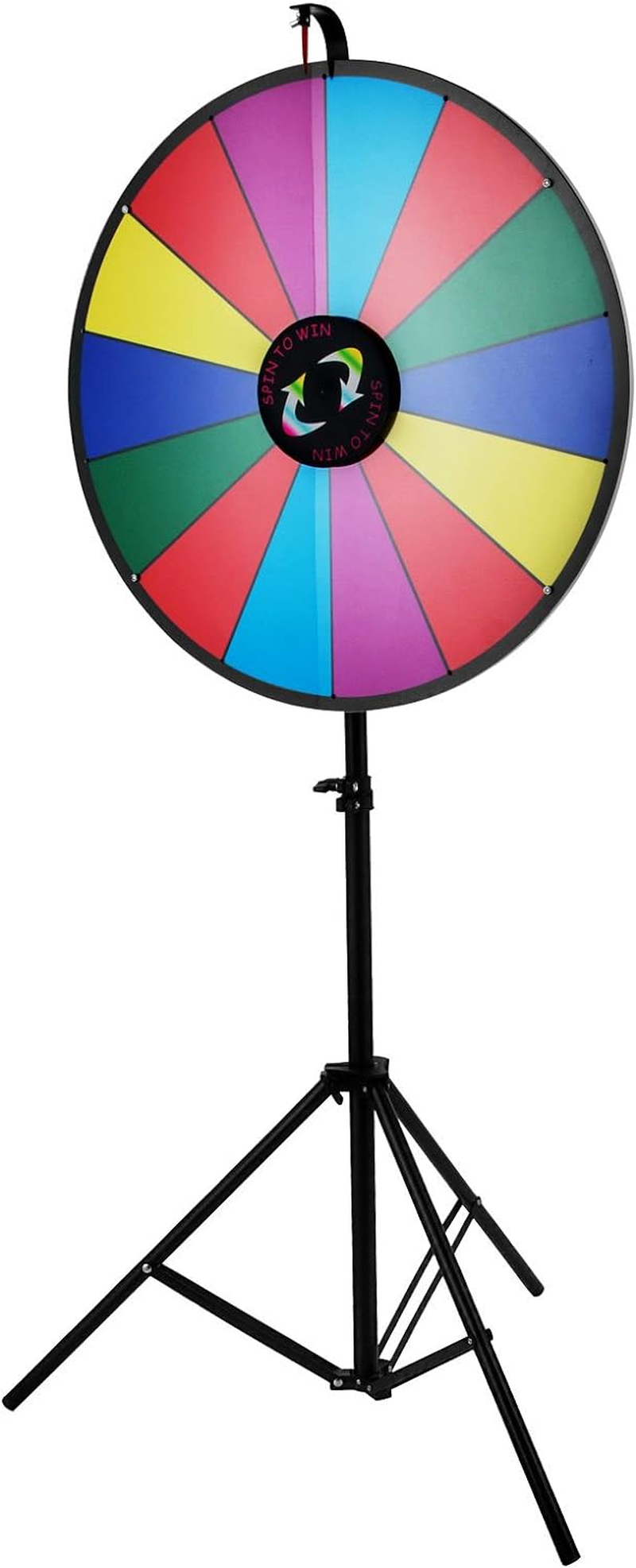 Happybuy 24 Inch 18 Inch Tabletop Color Prize Wheel with Folding Tripod Floor Stand 14 Slots Colorful Dry Erase Trade Show Fortune Spinning Prize Wheel for Spin Game Carnival image number 6