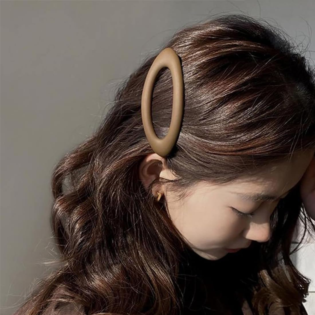 Bangbobi Set of 4 Ellipse Hair Clips for Women, Automatic, Large, Matt, Classic French Hair Clip Set for Women & Girls, Hair Accessories