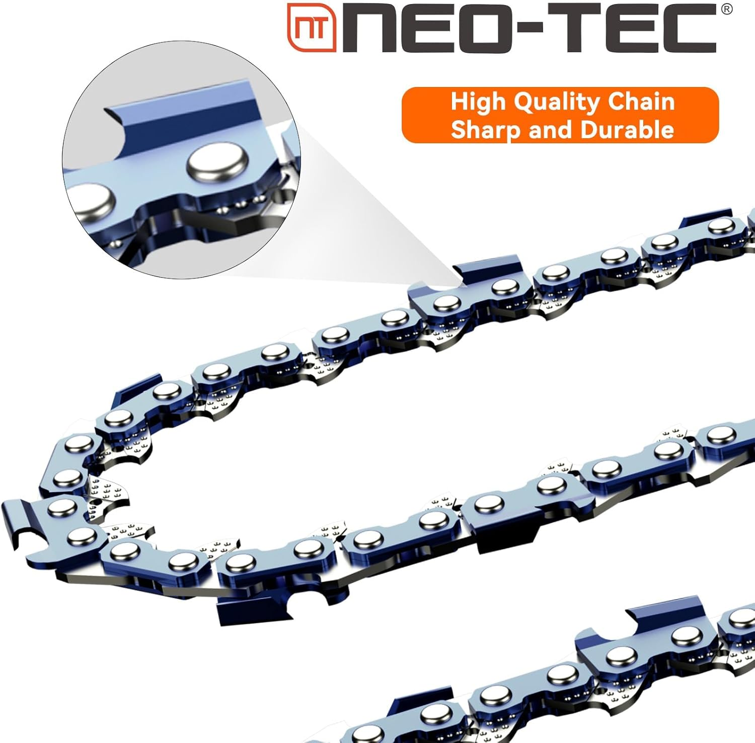 NEO-TEC 16 Inch Chainsaw Chain 3 Pack - S56 - .050" Gauge, 3/8" Low Profile Pitch, 56 Drive Links Compatible with Echo, Shindaiwa, Craftsman, Poulan, Ryobi, Greenworks and More image number 6