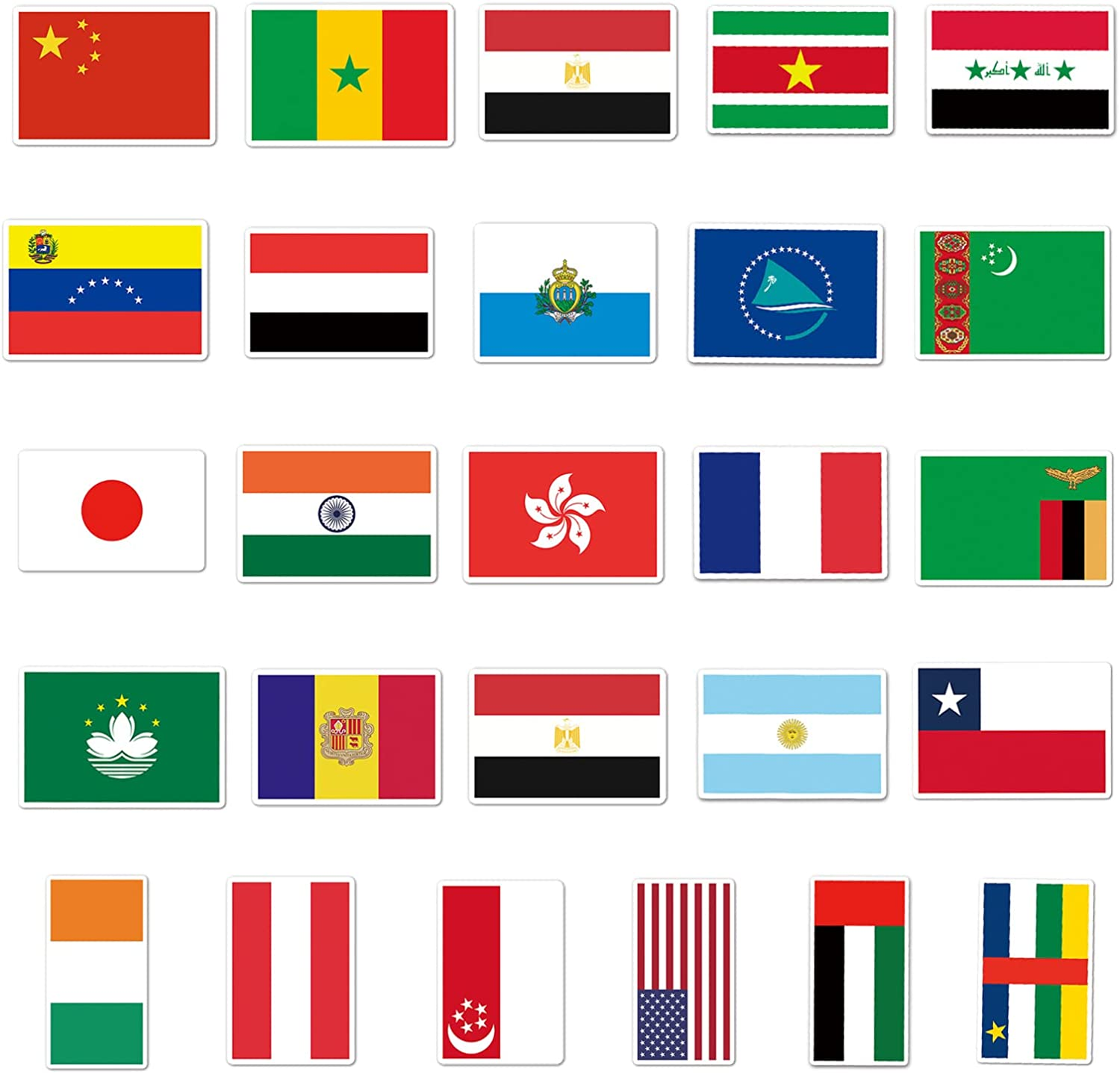 National Flag Country Map Stickers,100 Pcs World Flags Graffiti Vinyl Waterproof Decals for Water Bottles Computer Bicycle Skateboard Luggage Phone Pad Laptop Kids Teens Adults Stickers Pack image number 2