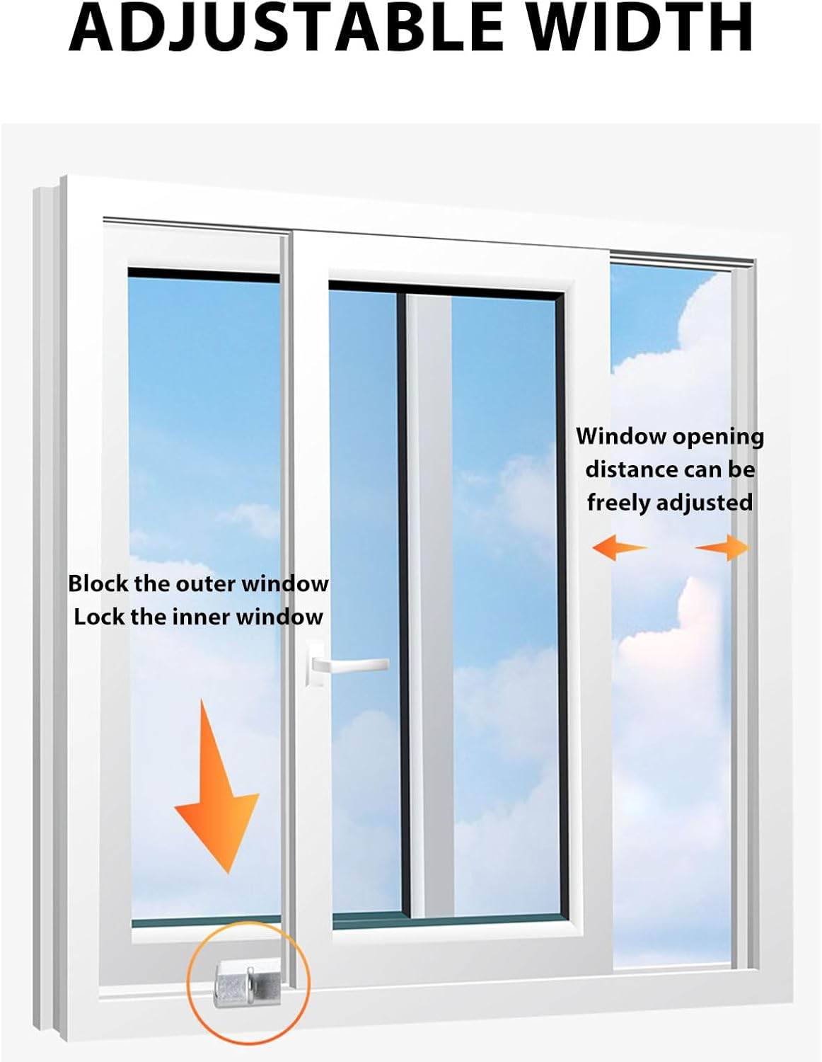 Sliding Window Lock, 25PCS Aluminum Alloy Sliding Window Security Lock Vertical Horizontal Sliding Door Window Lock, Easy to Install Window Lock Stopper image number 2