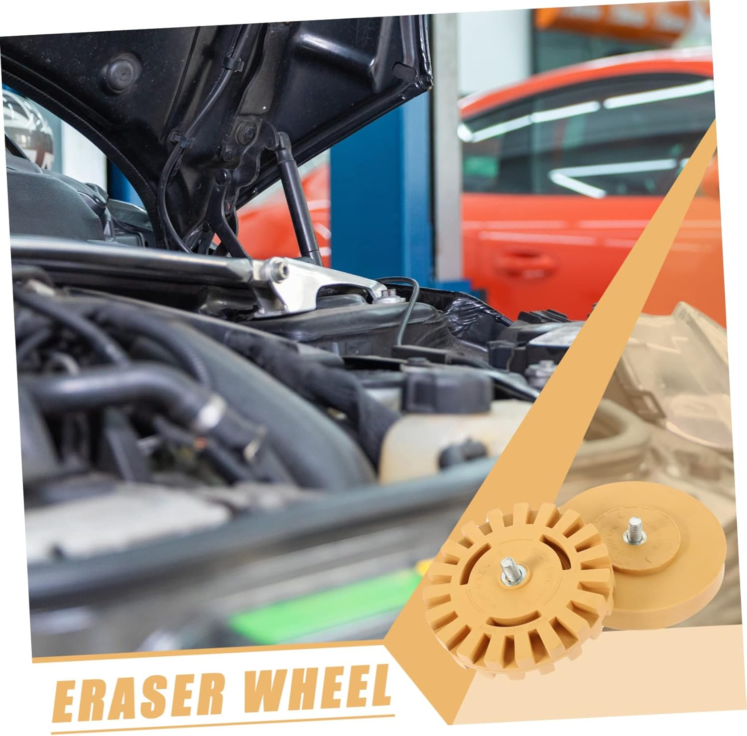 LIFKICH Eraser Wheel Adhesive Remover 2Pcs Set 100Mm 100Mm Rubber Decal Remover Wheel for Car Sticker Removal Pneumatic Tool Compatible Auto Detailing Equipment image number 4