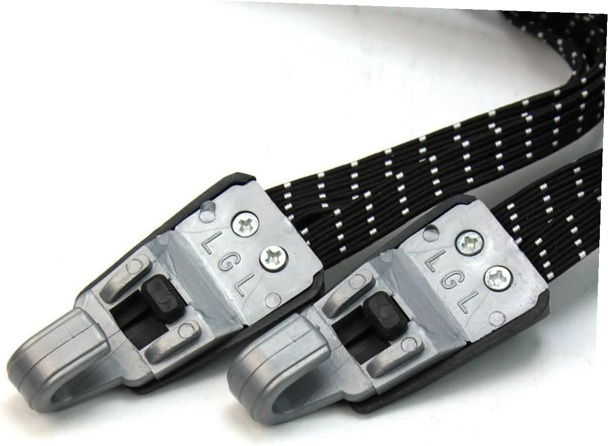 CATIEBYE Elastic Hooks Rope Luggage Straps for Suitcases Bungee Cords Hooks Black White image number 1