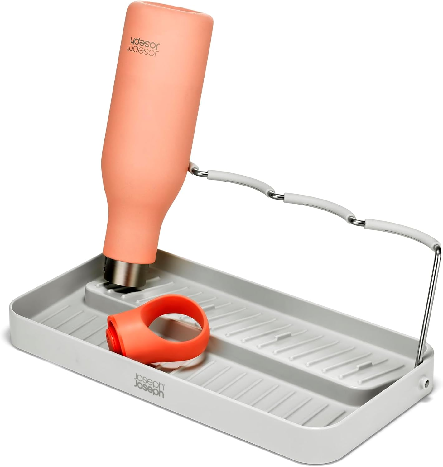 Joseph Joseph Drysmart Folding Water Bottle Drying Rack, Space Saving Draining Board Organiser, Recycled Plastic image number 6