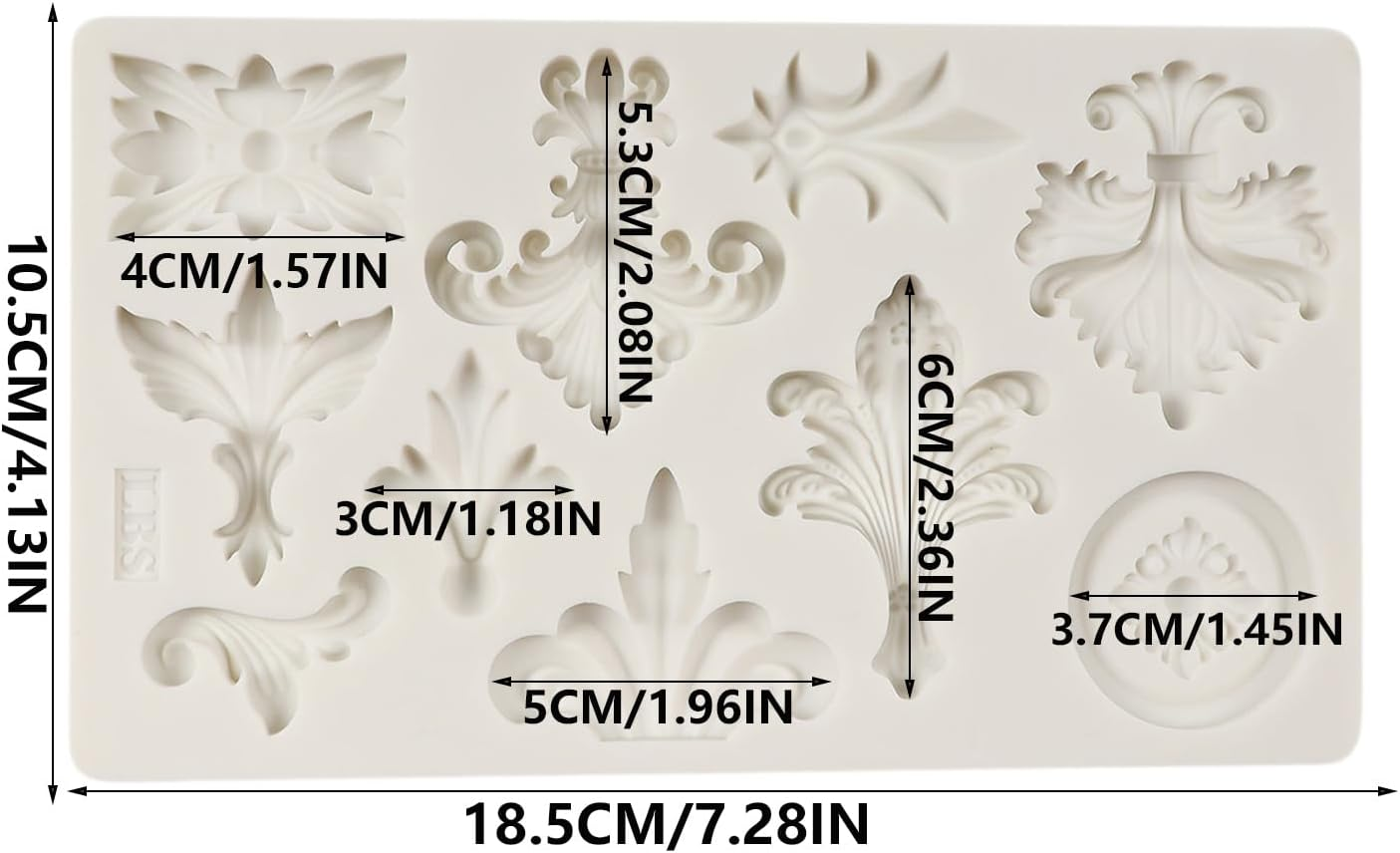 MINFEIDMS Baroque Fondant Moulds Scroll Snail Lace Silicone Mould Relief Flower Shape Filigree Mould for Cake Decoration Cupcake Topper Sugar Craft Candy Chocolate Chewing Gum Paste Polymer image number 4
