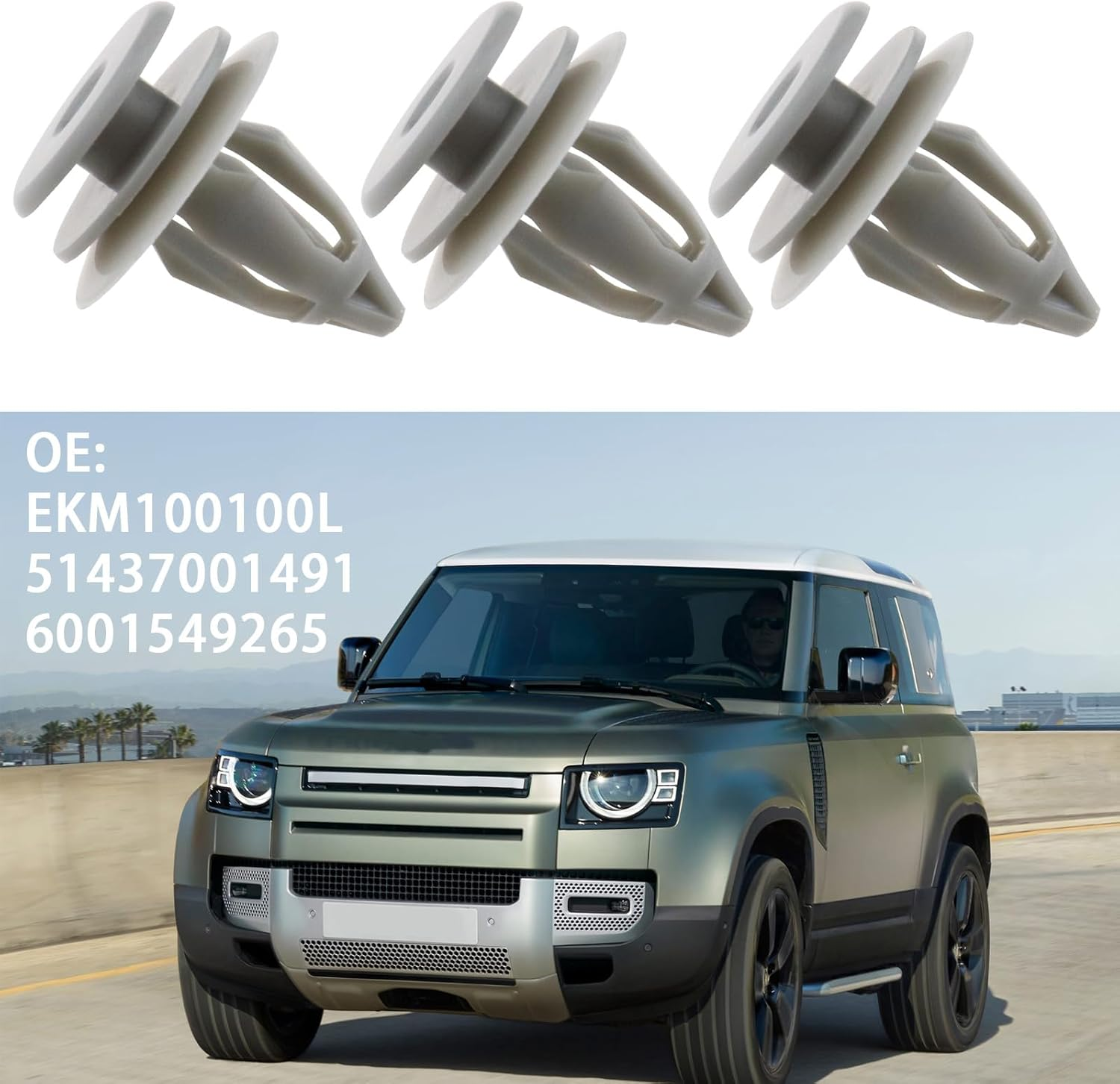 30PCS Car Door Panel Trim Clips Compatible with Defender 90 110 EKM100100L 51437001491 Plastic Interior Door Card Panel Retainer Clips Fastener Retainer image number 1