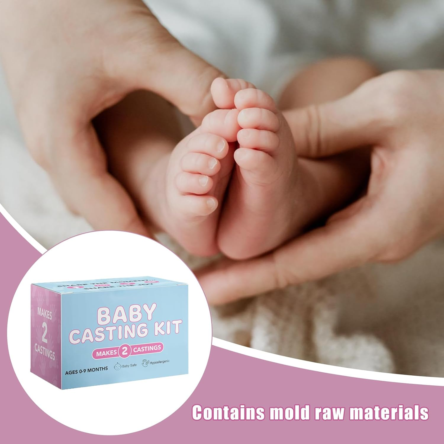 Hand Print Mold, Baby Keepsake, Easy Casting Kit Milestone Memories, Safe Harmless Materials with Quick Drying, Footprint Set for Family Usage Birthdays and Baptism, 8.27X4 Inches image number 6