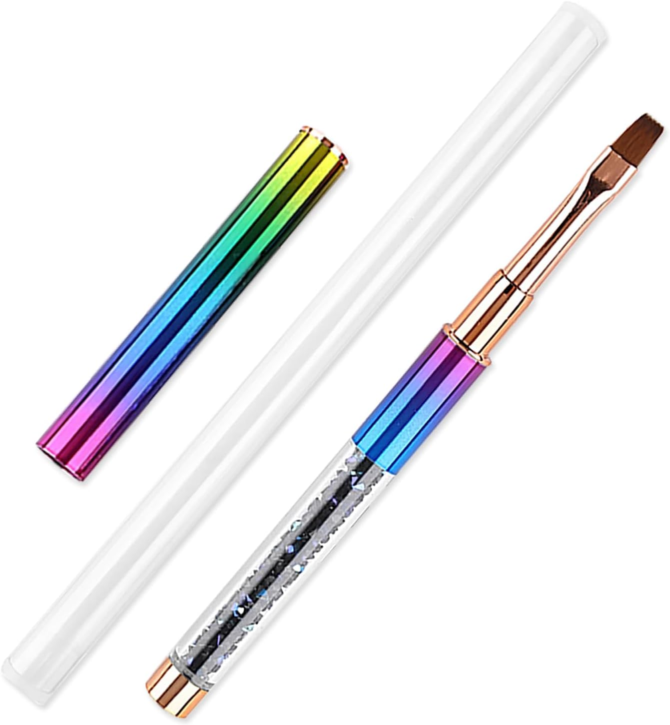 SILPECWEE 1Pc Acrylic Nail Art Brush Screw Thread Design Handle UV Gel Builder Poly Extension Gel Pen Manicure DIY Accessories image number 1