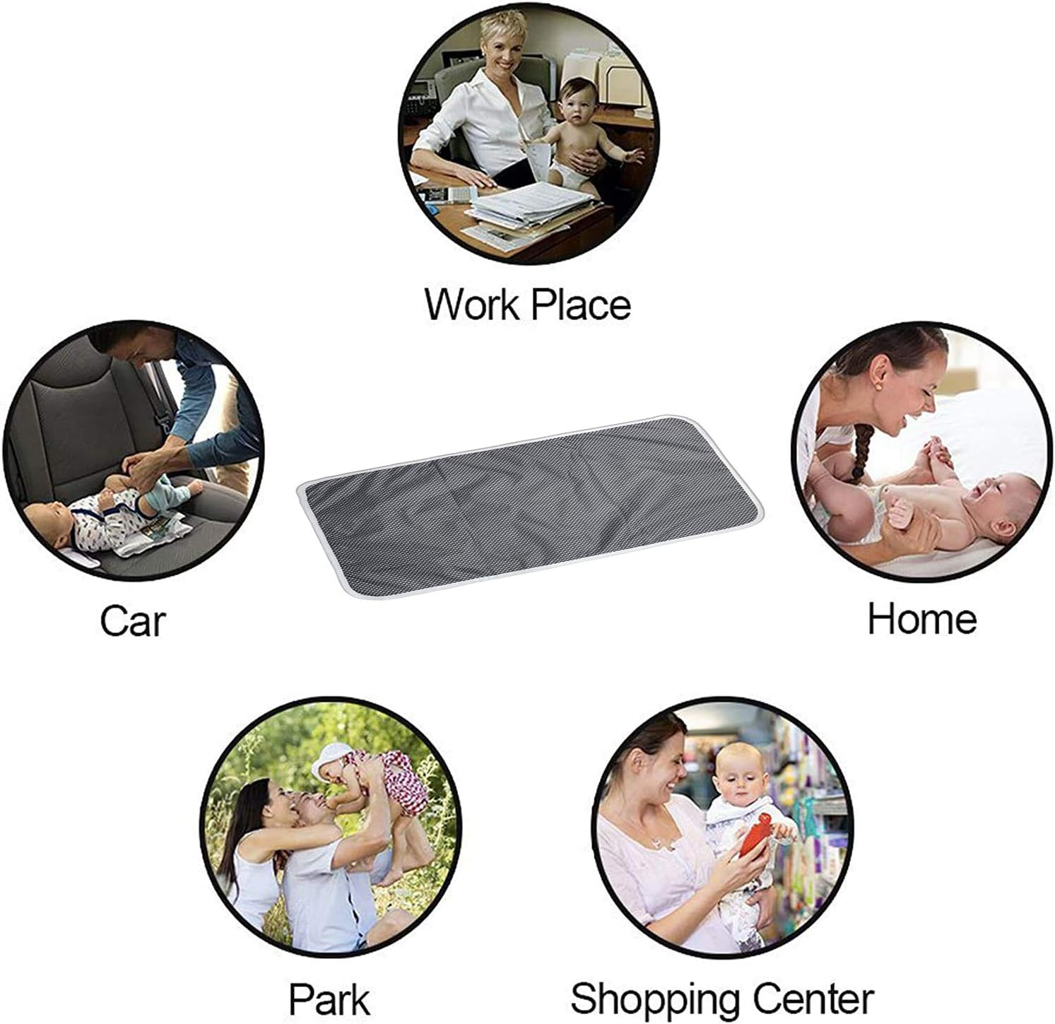 Foldable Travel Changing Mat Portable Baby Change Mat Waterproof Travel Changing Mat for Home Travel Outside image number 4