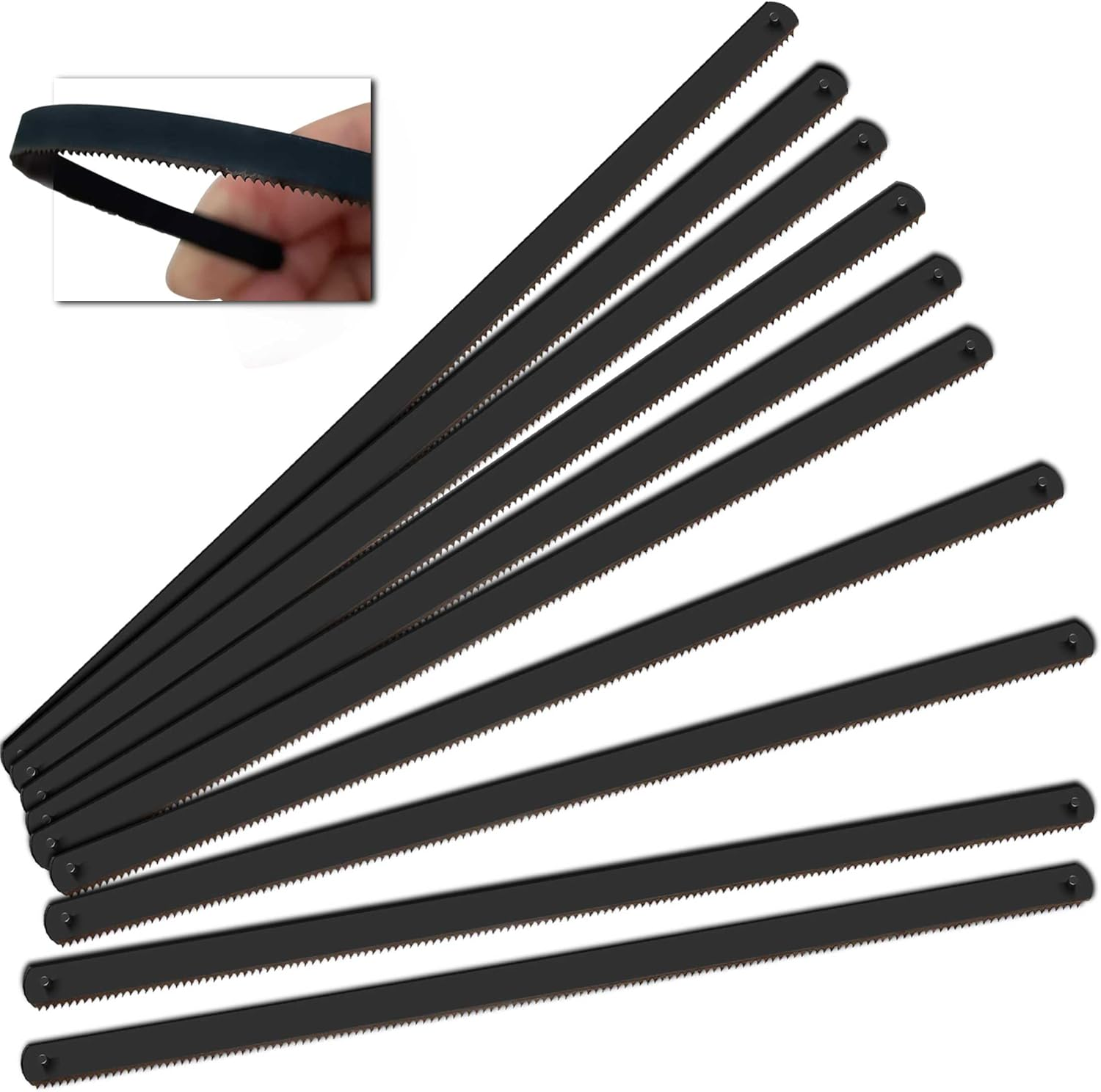 150Mm/6Inch Pro Bi-Metal HSS Mini Hacksaw Replacement Blades, Fine Finish Cut Hacksaw Blade Set 24 TPI - 10Pc. image number 5