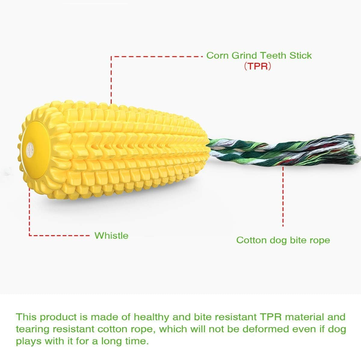Dog Chew Toys for Aggressive Chewers, Indestructible Tough Durable Squeaky Interactive Dog Toys, Puppy Teeth Chew Corn Stick Toy for Small Meduium Large Breed image number 6