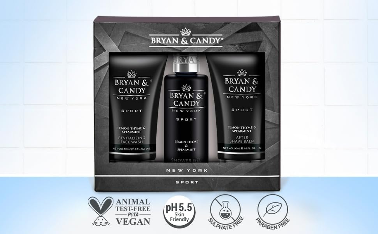 Bryan & Candy New York Men'S Kit Lemon and Thyme Gift Set for Men, Shower Gel, Face Wash, after Shave Cream (Pack of 3)