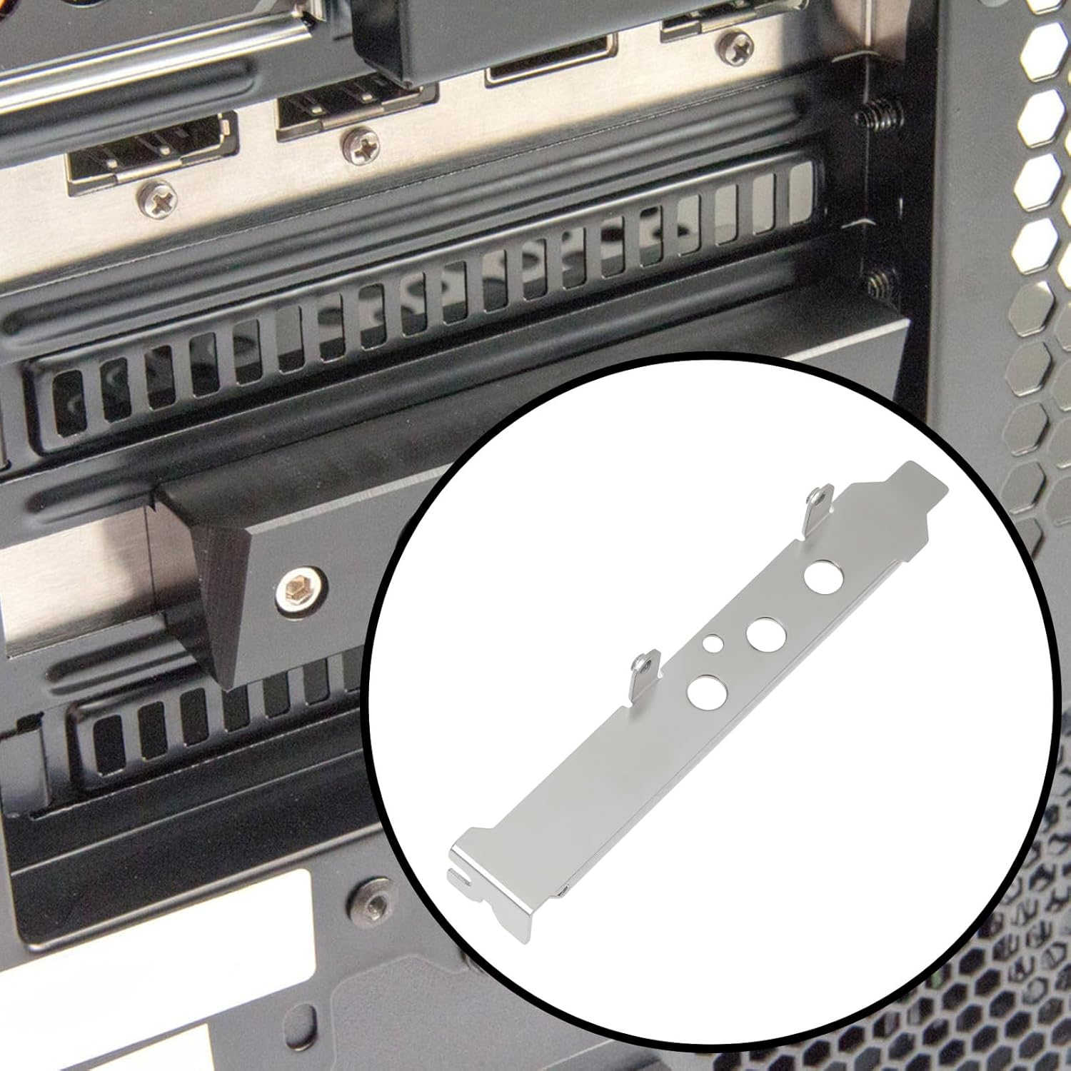 2Pcs 3 Hole Full Height Bracket Compatible with Standard PCI AGP Slot Case image number 4