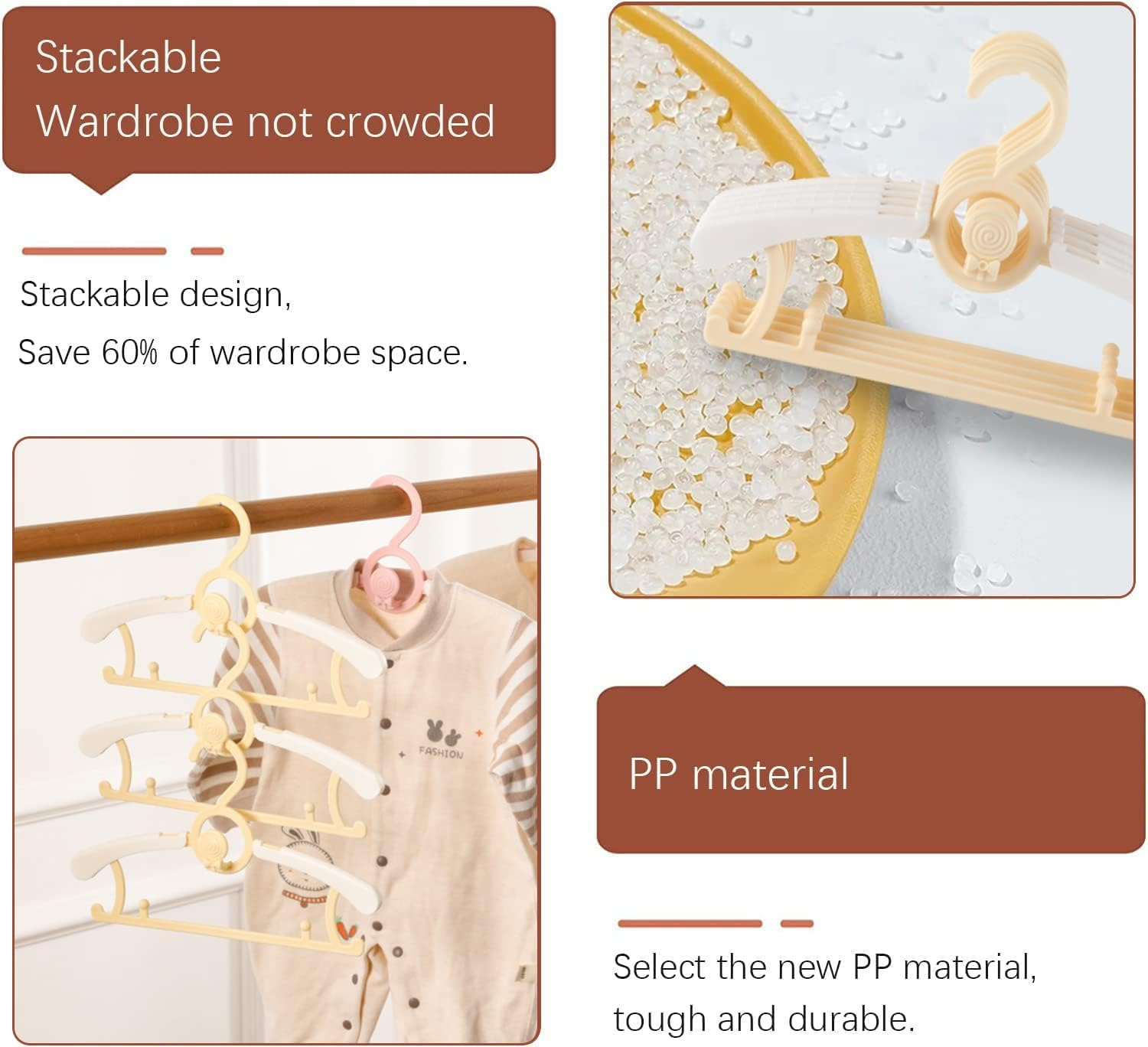 Baby Nursery Closet Hangers, Ultra-Thin Non-Slip Laundry Infant Pant Hangers for Newborn Clothes - 20Pcs Colorful Gifts - Adjustable Children Coat Hanger for Girl Boy Toddler Kids Child image number 4