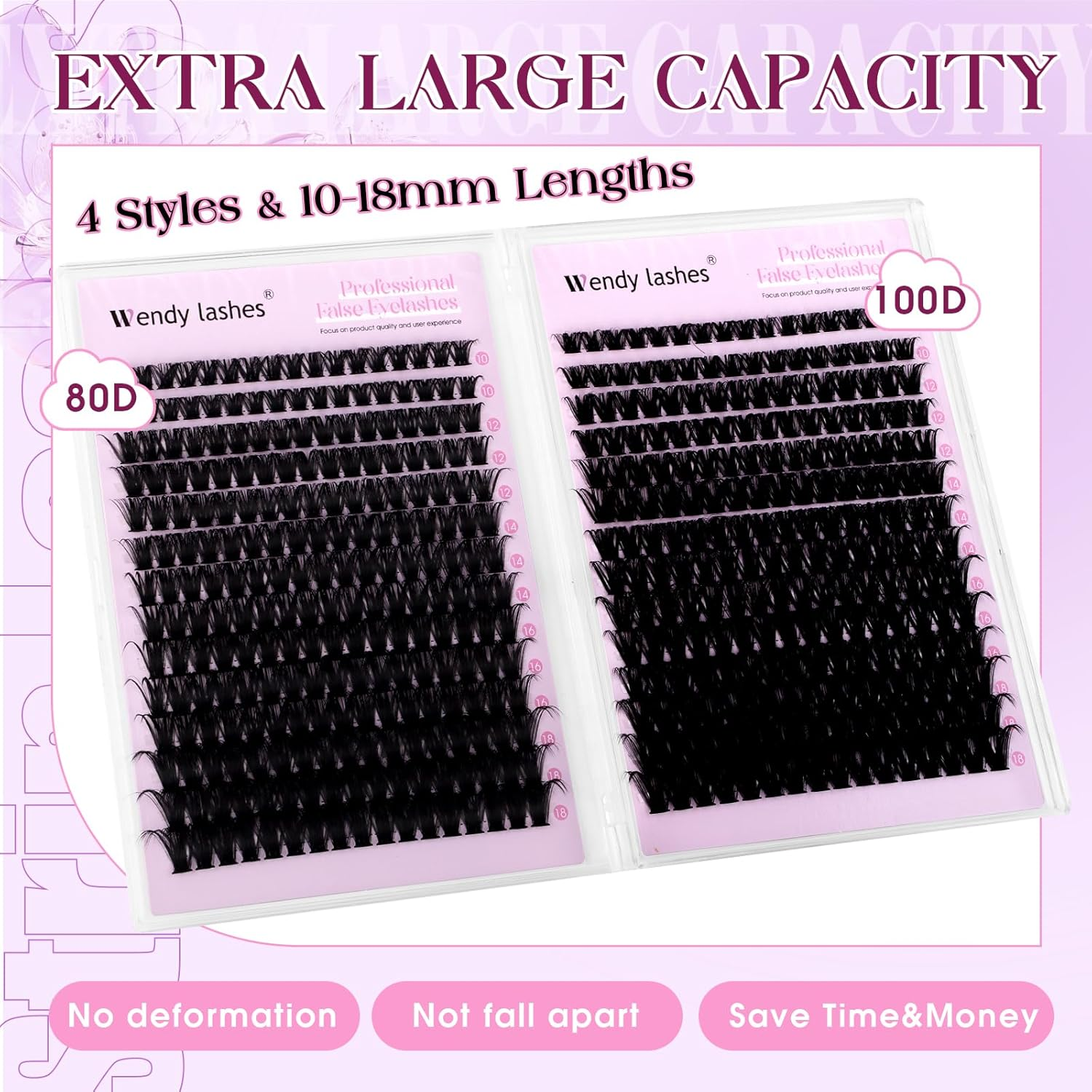 Lash Clusters 80D+100D Wispy Individual Lashes D-Curly Volume Lash Extensions 10-18Mm Natural DIY Cluster Lashes for Beginners