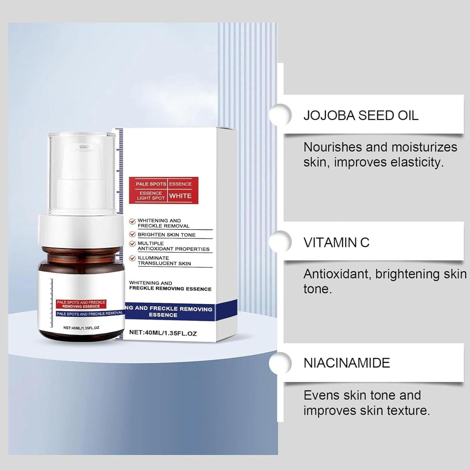 Whitening and Freckle Removing Essence, Dark Spot Removal Serum,Vitamin C Whitening Freckle Cream image number 5