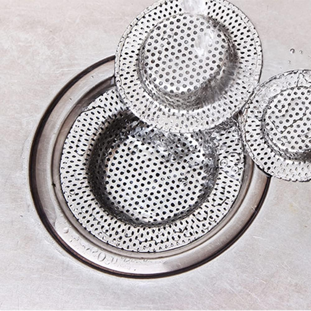 2 / 6Pcs Sink Strainer, 7Cm / 9Cm / 11Cm Stainless Steel Full Hole Sink Strainer for British Kitchen Sink, Hair Catcher for Bathtub / Shower image number 6