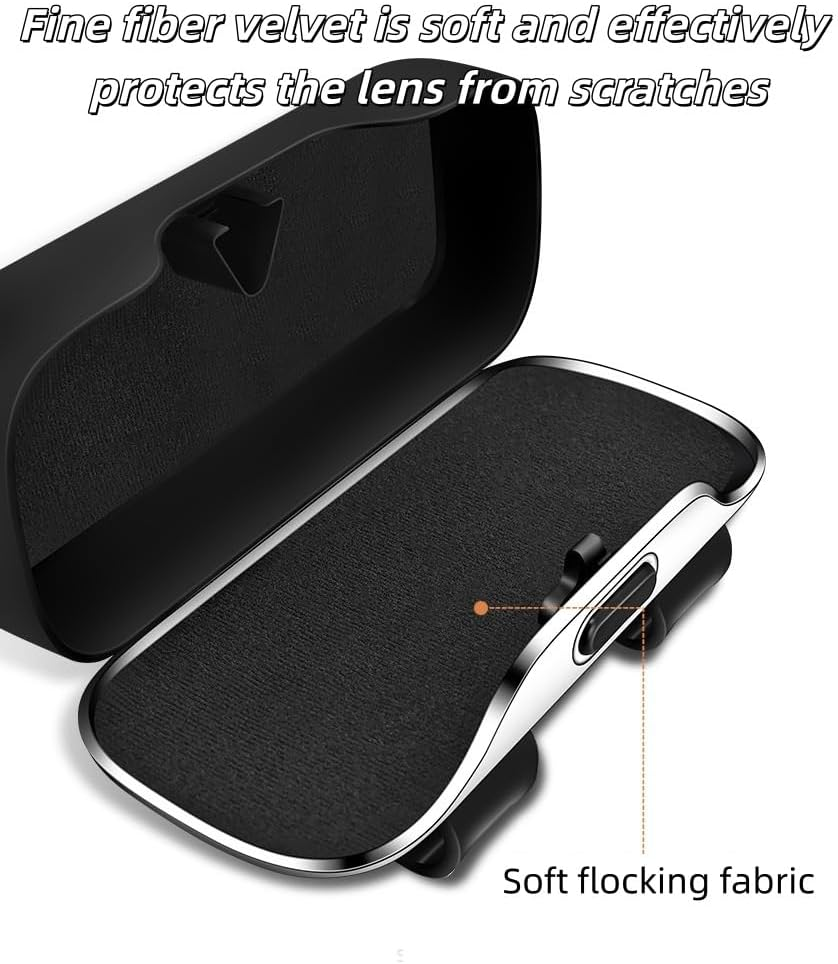 Universal Car Glasses Holder & Organizer Case - Anti-Slip Clip-On Visor Sunglasses Eyeglass Storage Box for Men Women, Travel Automotive Interior Accessories Fits All Car Models (Beige) - Gray image number 7