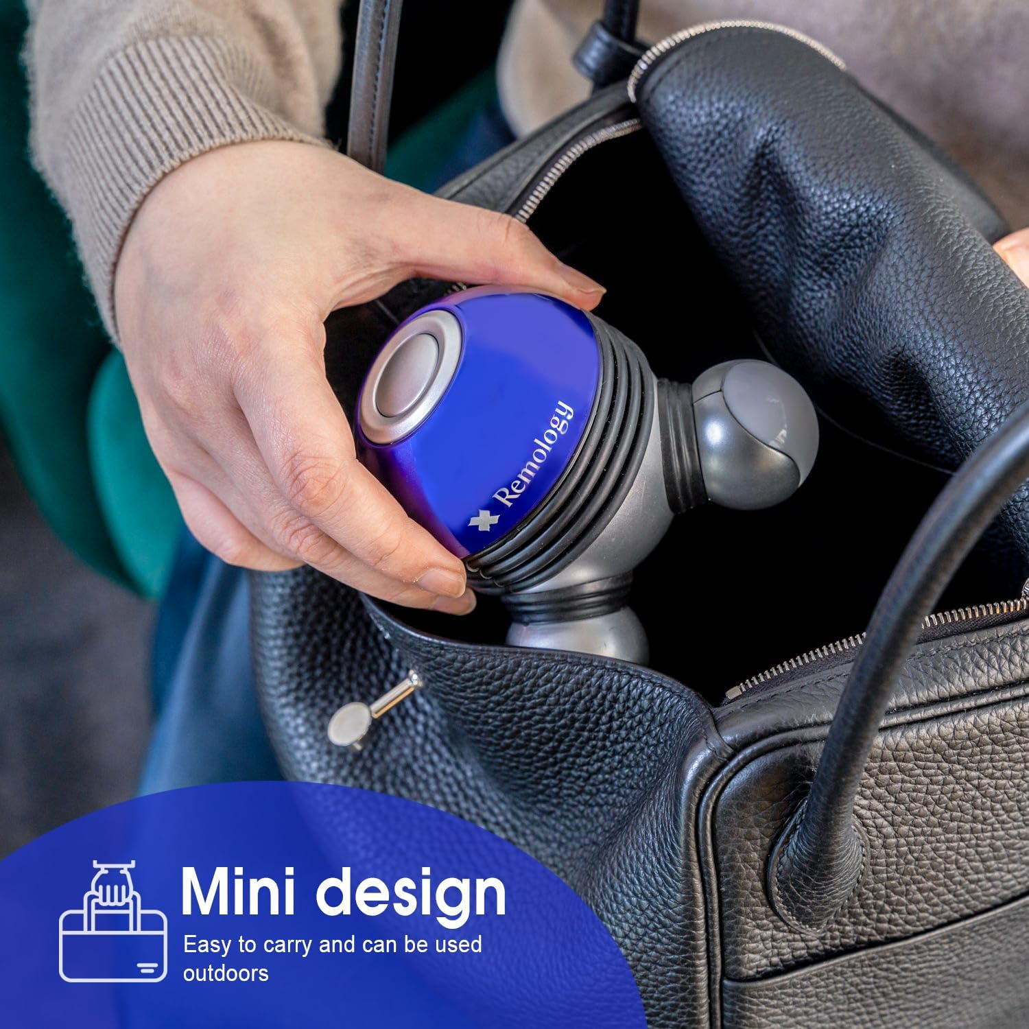 Remology Mini Handheld Massager, Small and Easy to Use, Battery Operated Vibrating Multifunction Massager, Relaxing Spot Massage for Neck, Shoulders, Legs, Soothes Tension with Massage Nodes image number 4