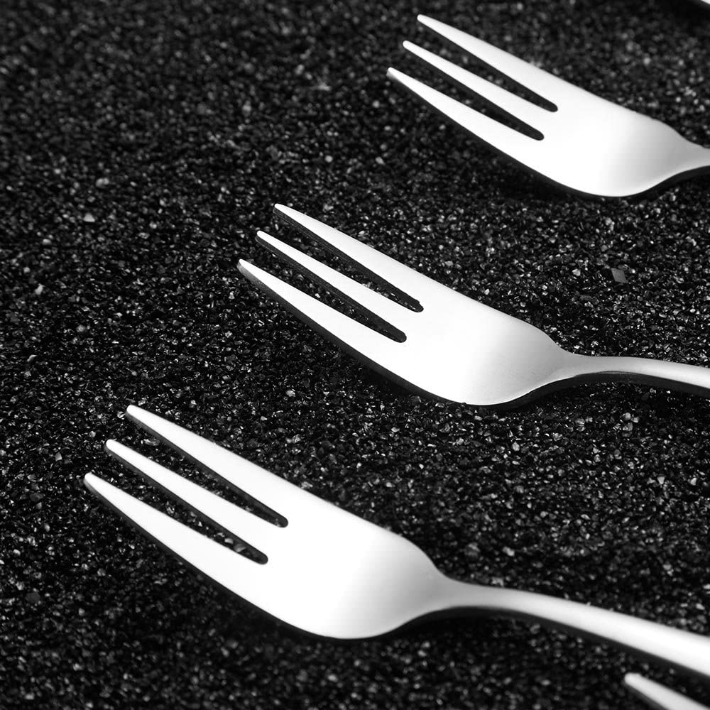 Snamonkia Appetizer Small Forks Set of 12, 5.4 Inches, Dessert Forks Stainless Steel, 3-Tine Portable Cocktail Salad Fruit Forks for Party Travel image number 6