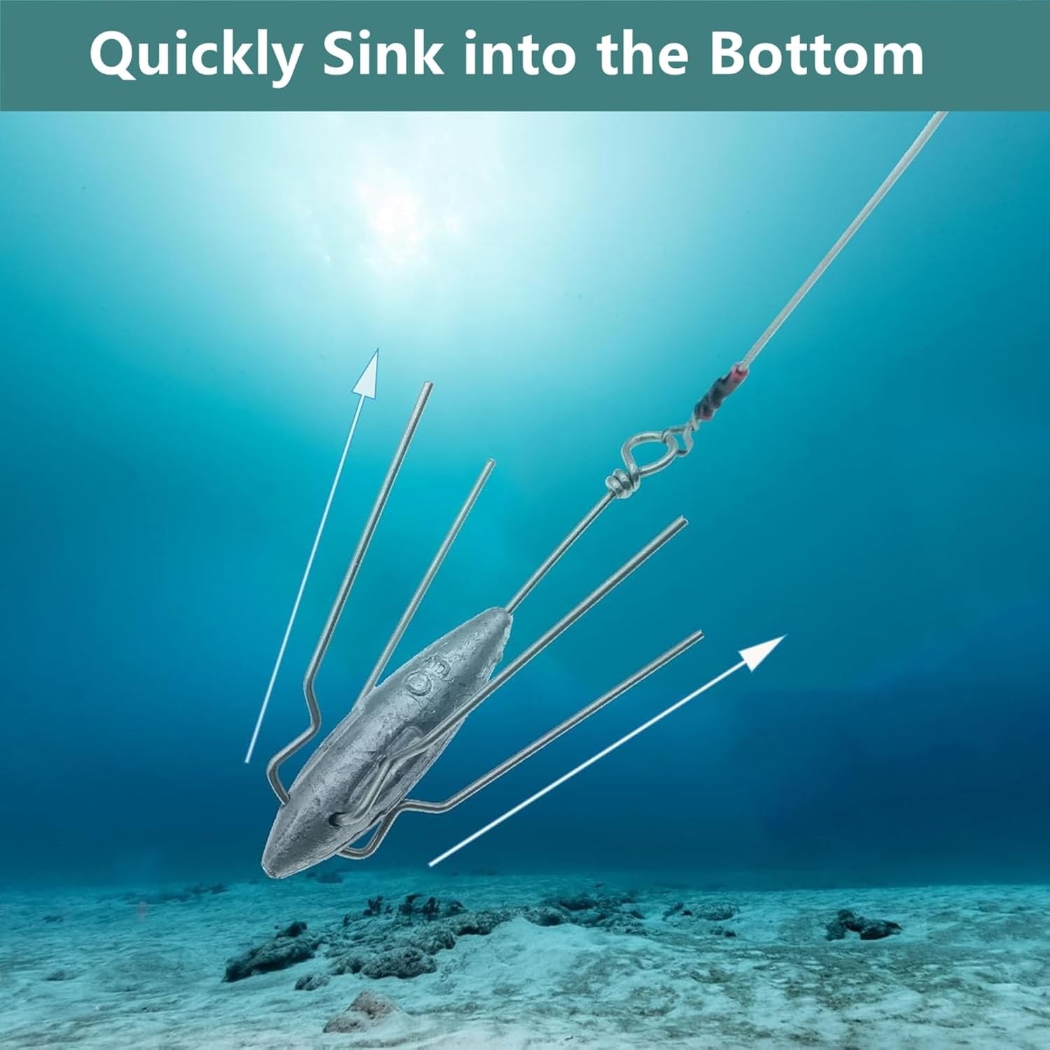 5 Pack Sputnik Sinker Long Tail Surf Fishing Weight Lead 3Oz/4Oz Saltwater Surf Fishing Catfish Beach Casting Sea Fishing Spider Sinker image number 1