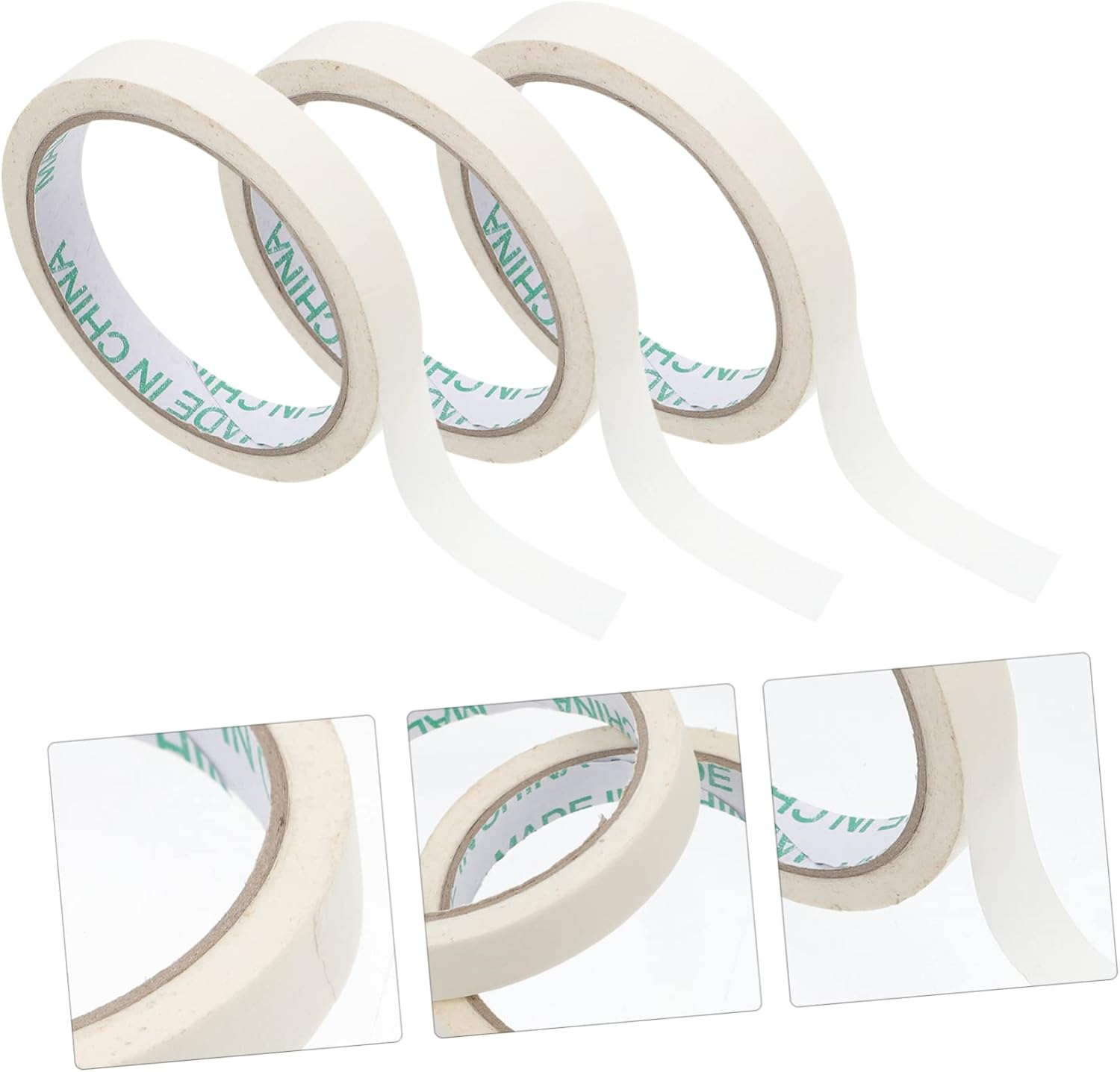 10Pcs Single Side Crepe Masking Tape Easy-Tear Adhesive Paper for Spray Spraying and Home Use No Residue Hand-Tearable Repositionable