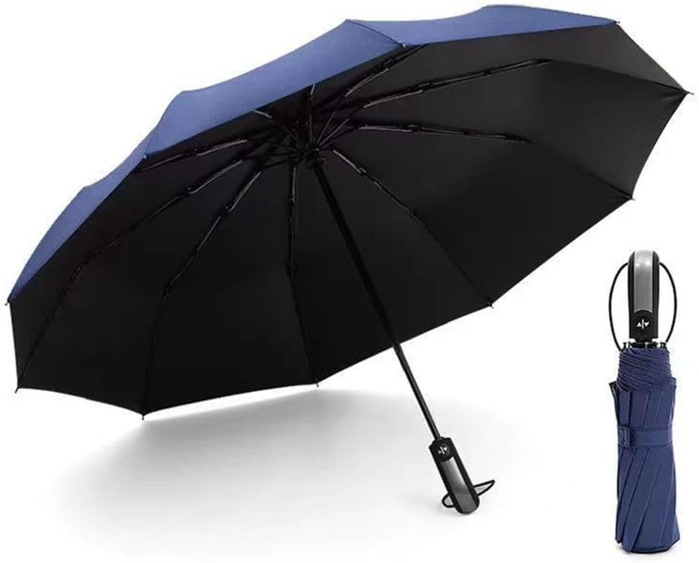 Automatic Umbrella Windproof Travel Umbrella Windproof Small Lightweight Sturdy Steel Shaft Mini Folding and Portable Backpack Car Purse Men and Women Umbrella Business Solid Color Umbrella Sun