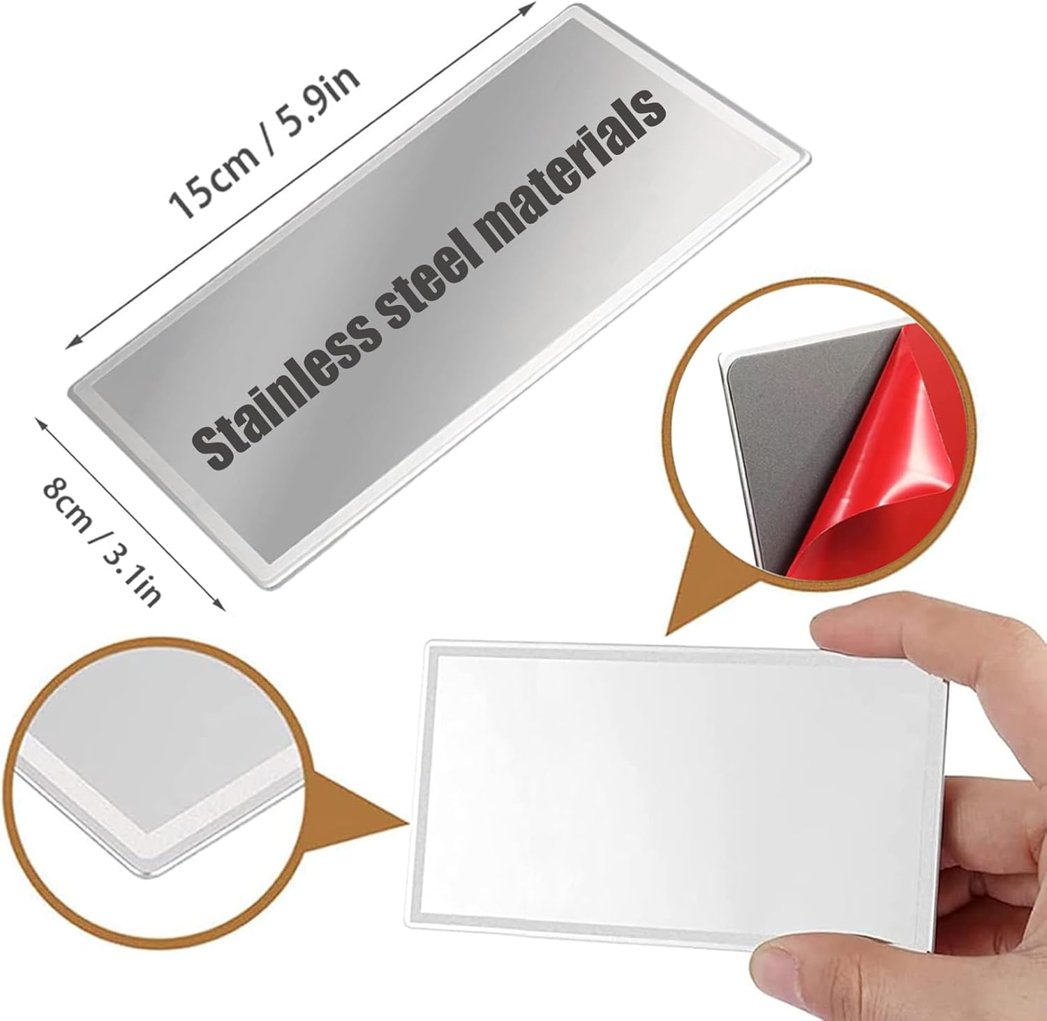 Car Sun Visor Mirror, Vehicle Cosmetic Makeup Mirror, Automotive Self-Adhesive Mirror for Car, Truck, SUV image number 2