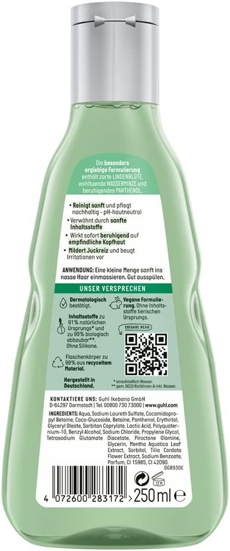 Guhl Scalp Sensitive Shampoo - Pack of 4-4 X 250 Ml - Hair Type: All image number 3