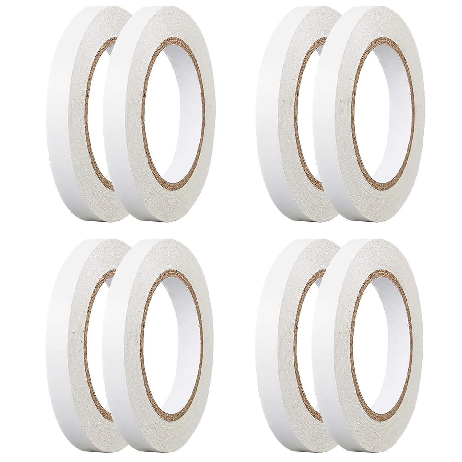 8 Rolls Double Sided Tape, Strong Self-Adhesive Tape 15Mm X 12M Each Roll for Craft Supplies, DIY Craft Projects, Handwork, Gift Wrapping and Office School Stationery Supplie image number 1