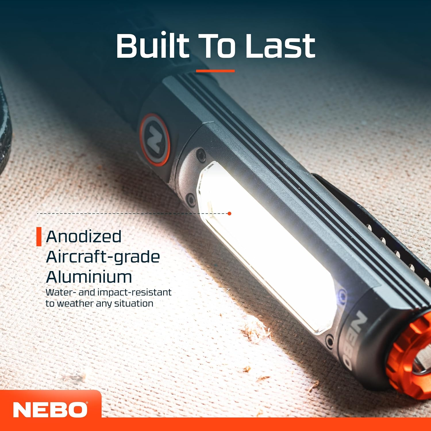 NEBO Big Larry 3 PRO + Rechargeable 3‑In‑1 Work Light & Flashlight &ndash; 600 Lumens COB Light, 220 Lumen Spot, Red Night Vision & Strobe, USB‑C, Magnetic Base, IPX7, Aircraft‑Grade Aluminium image number 3