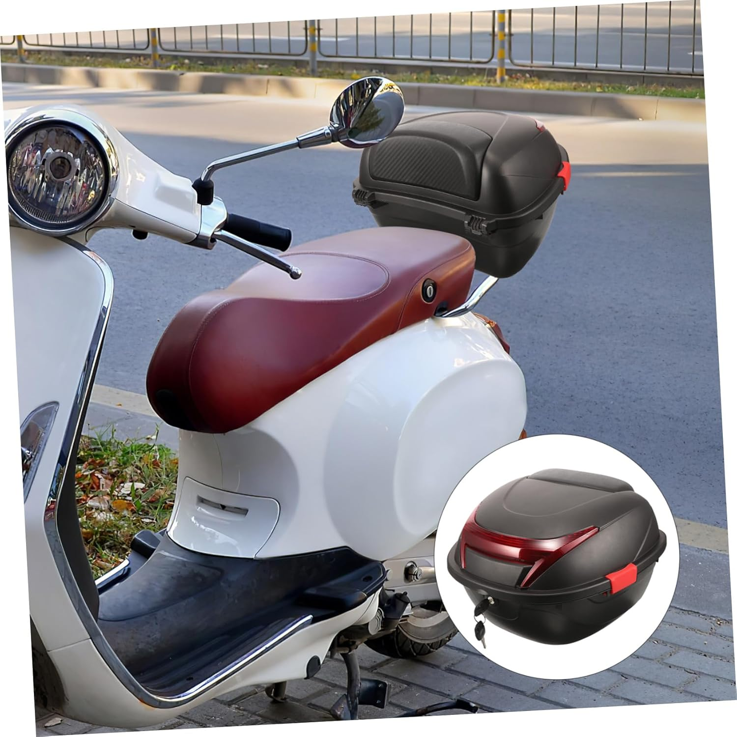 Large Capacity Motorbike Rear Storage Box Motorcycle Helmet Bag with Secure Lock and Reinforced Base for Outdoor Use Random Color image number 5