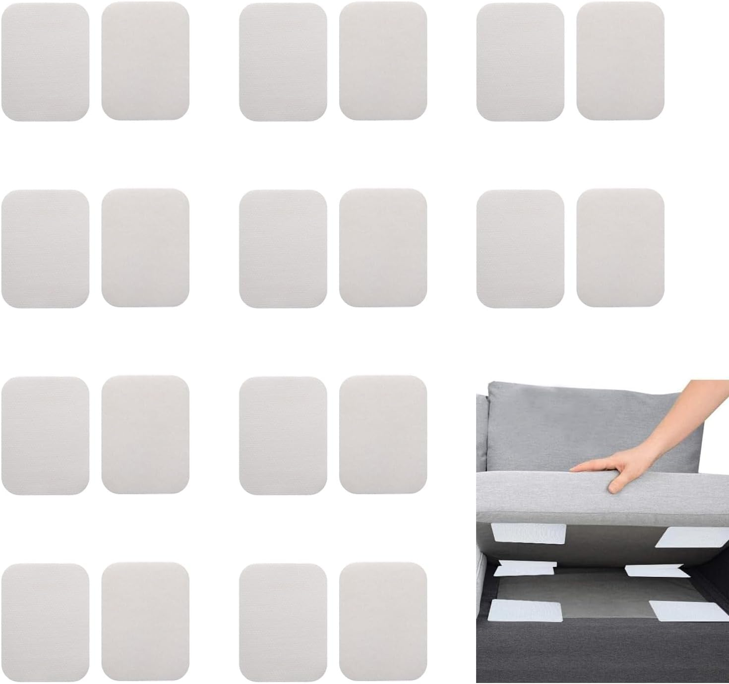 Auzly 10-Pack Rug Gripper Tape | Double Sided Anti-Slip Carpet Tape | Washable Reusable Rug Pad for Hardwood & Tile Floors | Secure Floor Mats & Carpets | Home D&eacute;cor Essential (Gray)