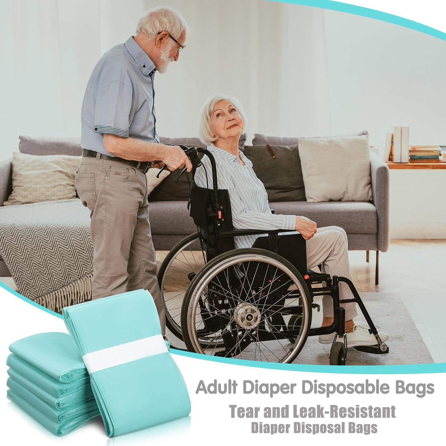 Liner Refills Compatible with Korbell Nappy Disposal Bin Liners Compatible 16L Bin - 8 Rolls/80M Diaper Bag Refill，Odor Lock and Germ Protection, Baby Diaper Pail Liner，Holds up to 1200 Nappies image number 2