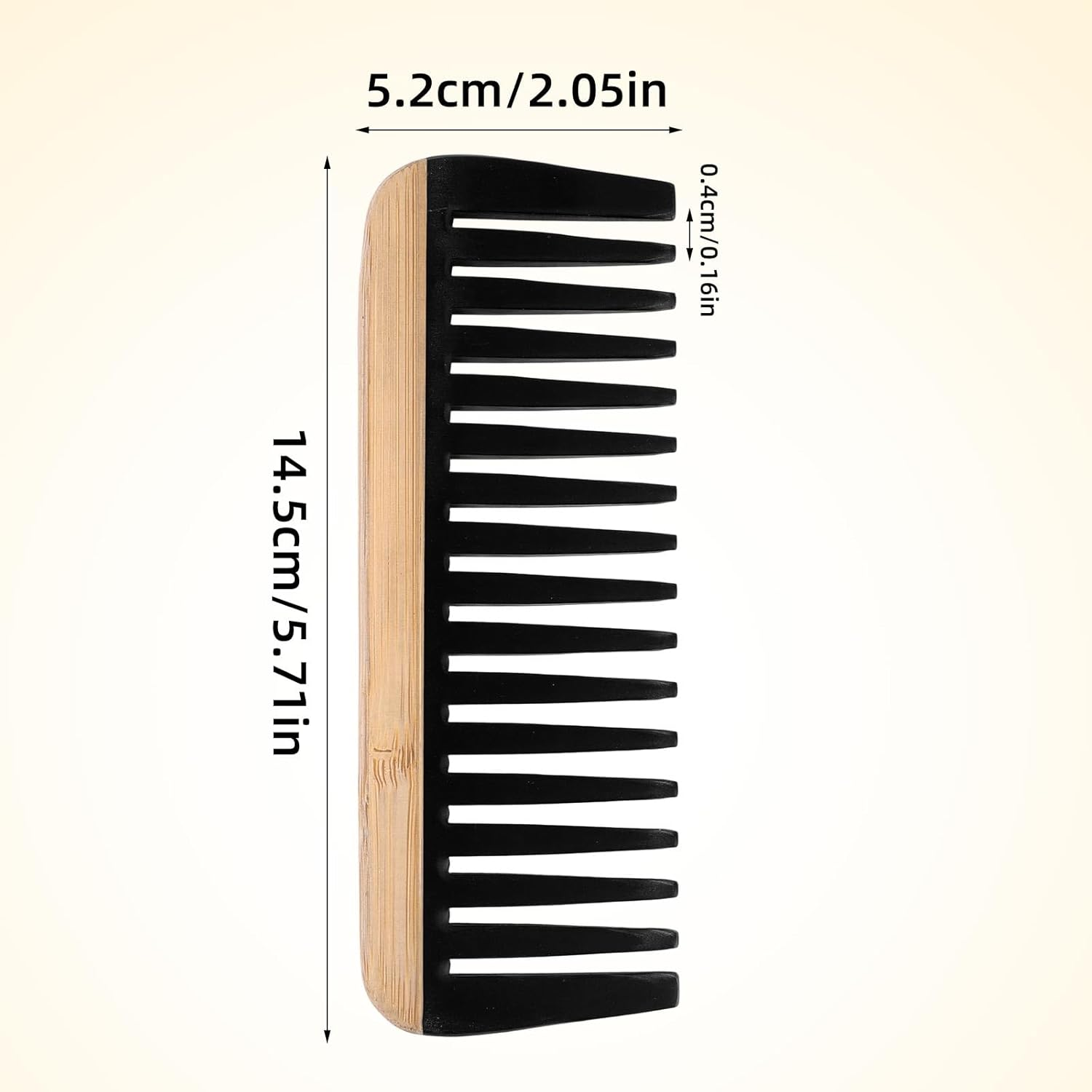 2Pcs Bamboo Wide Tooth Comb Set, Natural Wooden Combs with Bakelite Teeth, Anti-Static Detangler Comb Hair Styling Tool for Women Men Curly Long Short Thick or Fine Hair image number 4