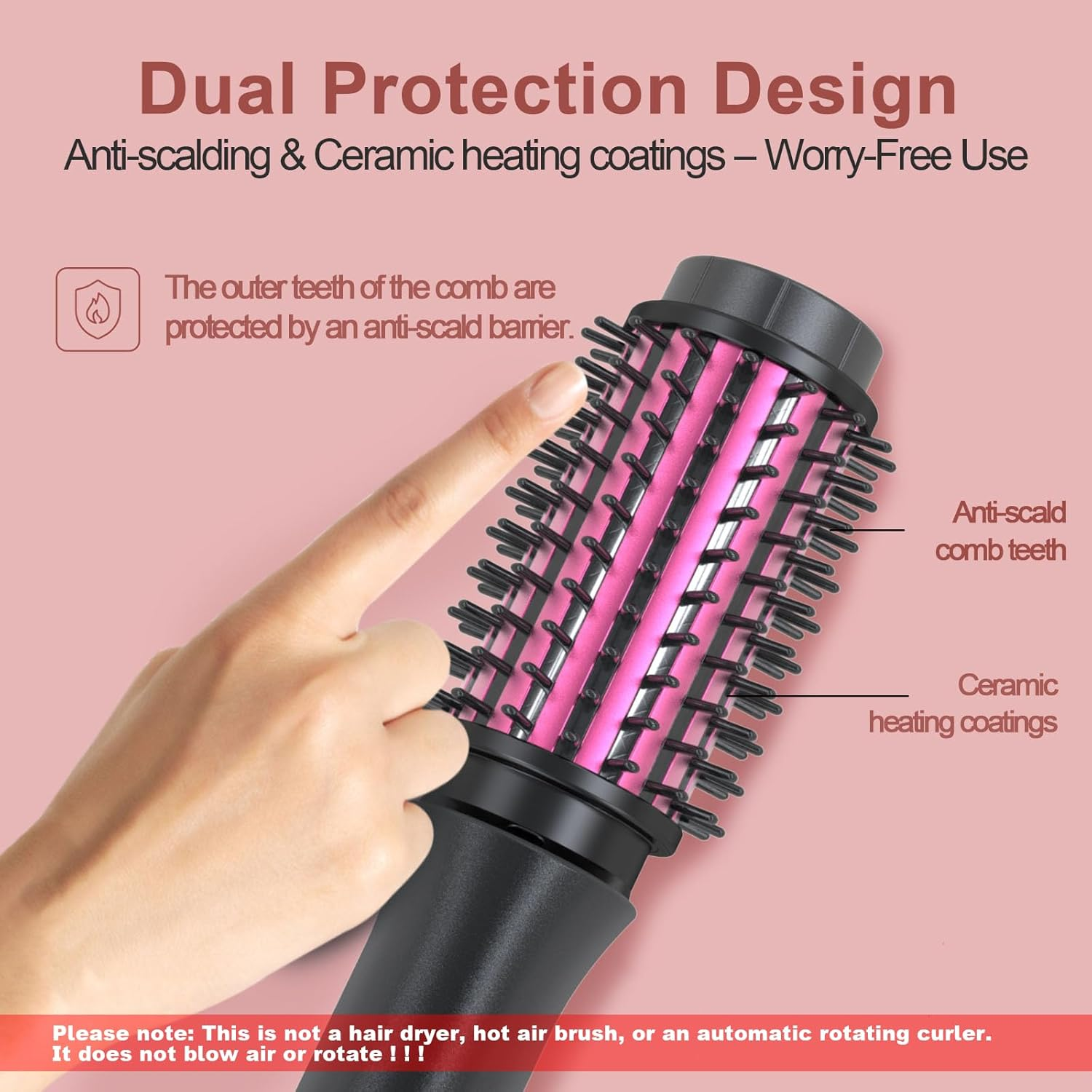 YOUBELLA - 【Mini & Wireless】This Portable Cordless Curling Brush Is Compact and Lightweight, Making It the Perfect Cordless Curling Brush for Travel.Comb Your Hair Easily, image number 4