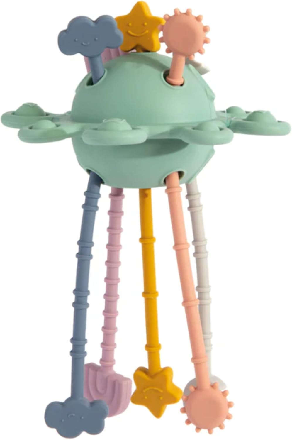 Playground Montessori Toys for Babies, Colorful Pull String Interactive Toy, Travel Toys for Babies, Sensory Toys for Toddlers, Fine Motor Skills Kids Toys Gifts, Silicone BPA Free image number 5