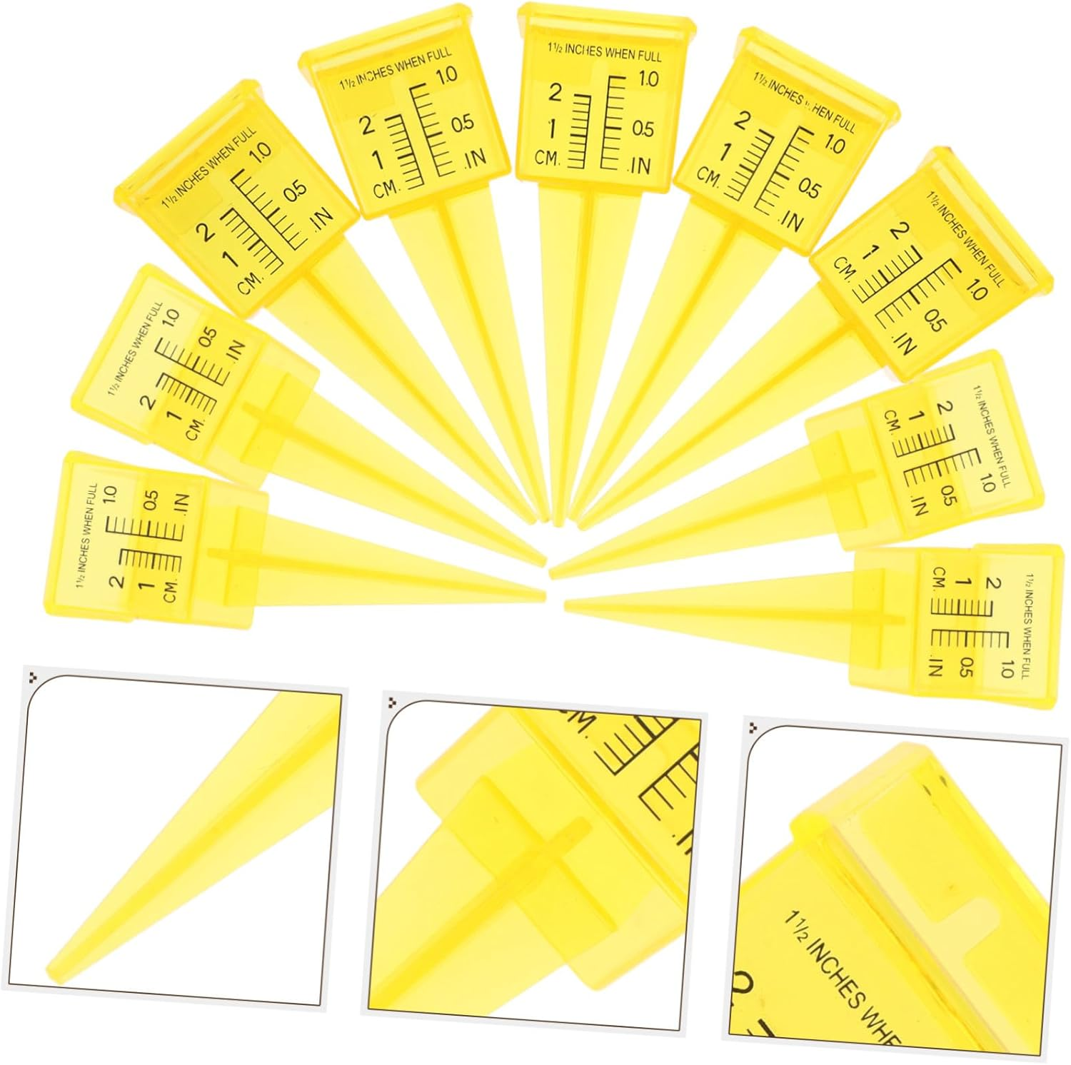 9Pcs Plastic Rain Gauge Outdoor Water Measuring Tool for Lawn and Garden Accurate Rainfall Measuring Device for Sprinkler Cups Weather Education and Irrigation Management image number 3