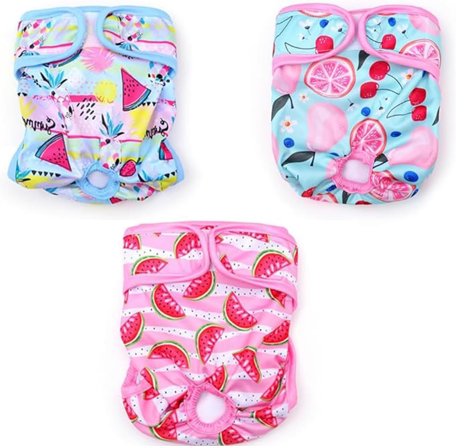 Roczential 3 Pack Female Pet Dog Cat Nappies Set,Reusable Dog Nappies Super Absorbent Dog Diapers Washable Sanitary Wraps Panties for Puppy Small Medium Large Incontinence Dog (XS) image number 6